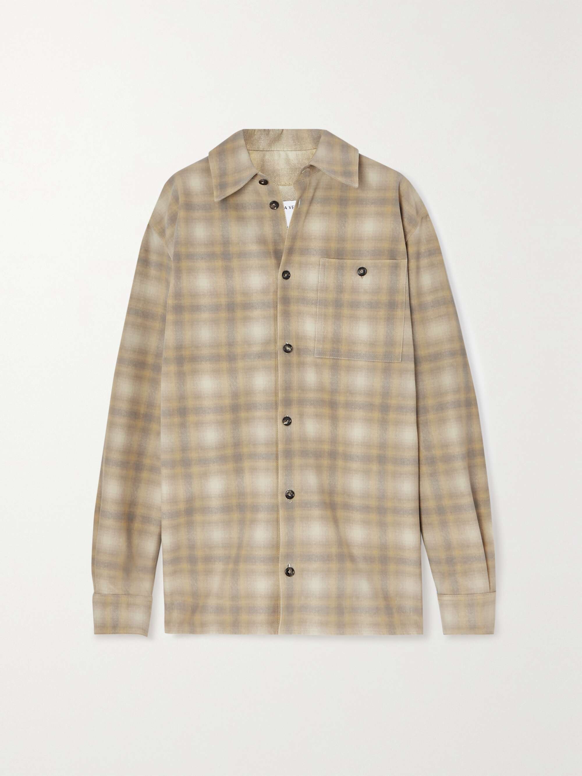 Oversized checked leather shirt view