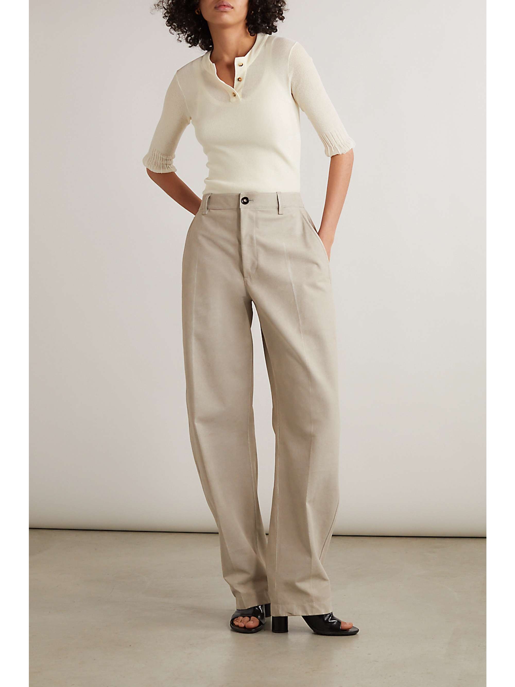 Ribbed cotton-blend top view