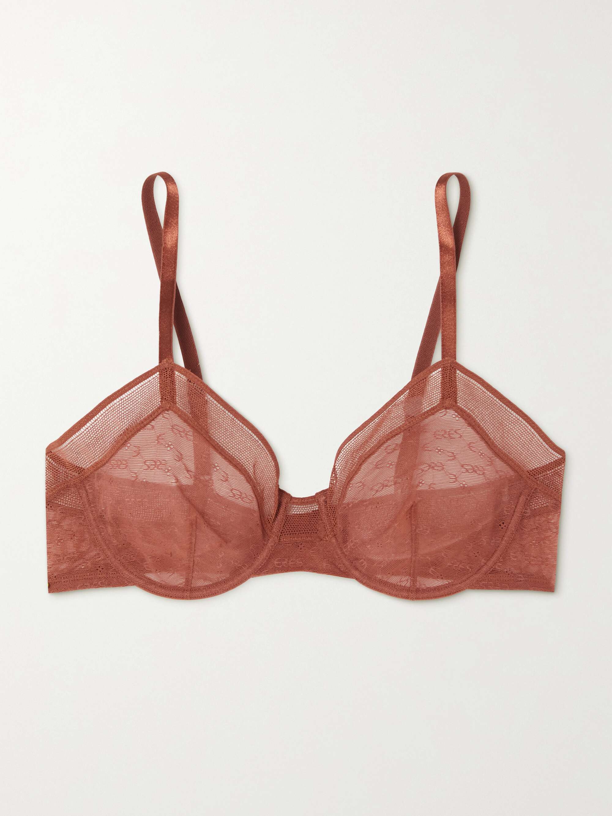 Positive stretch jacquard-lace underwired bra view