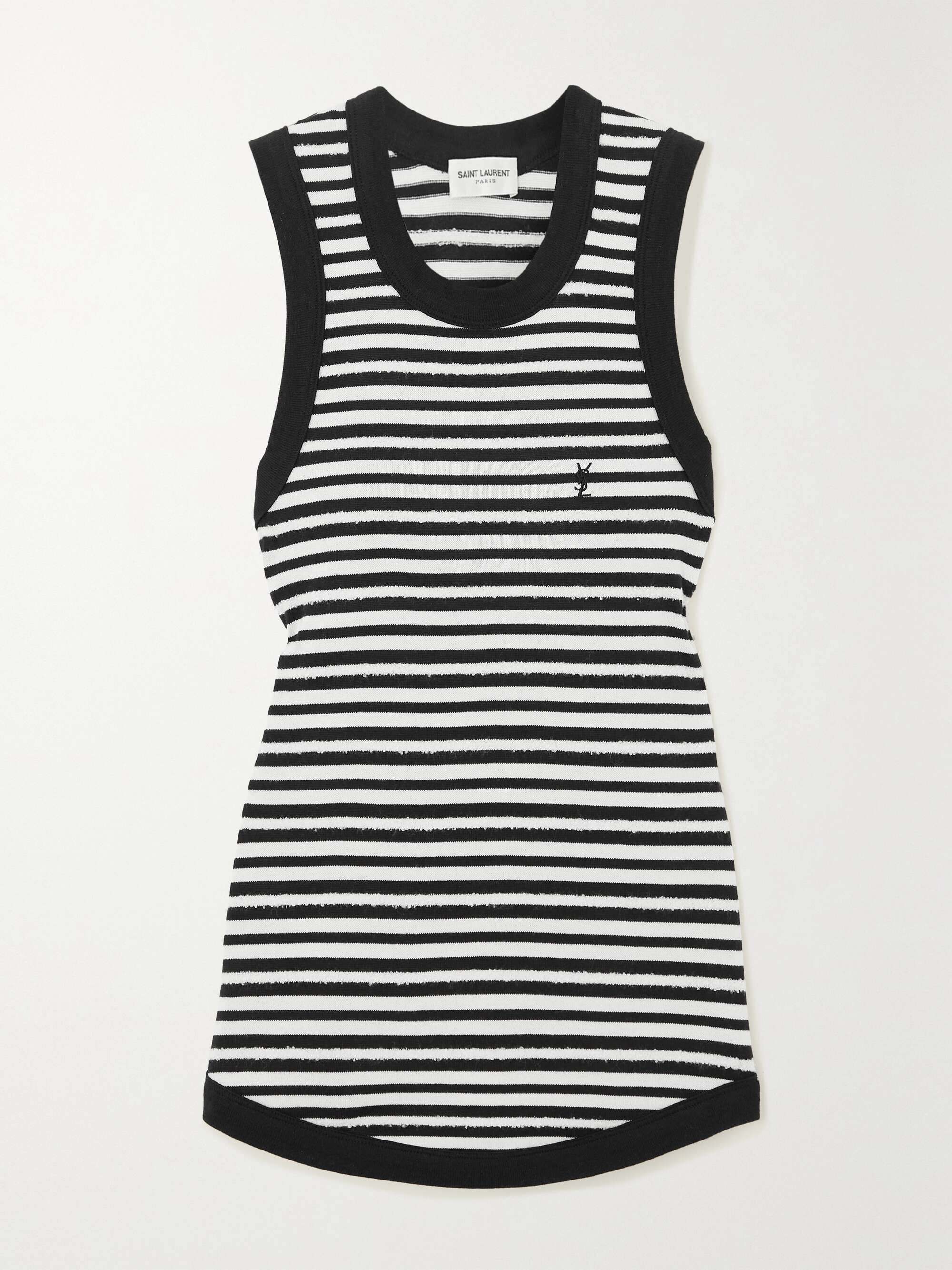 Distressed striped cotton tank view