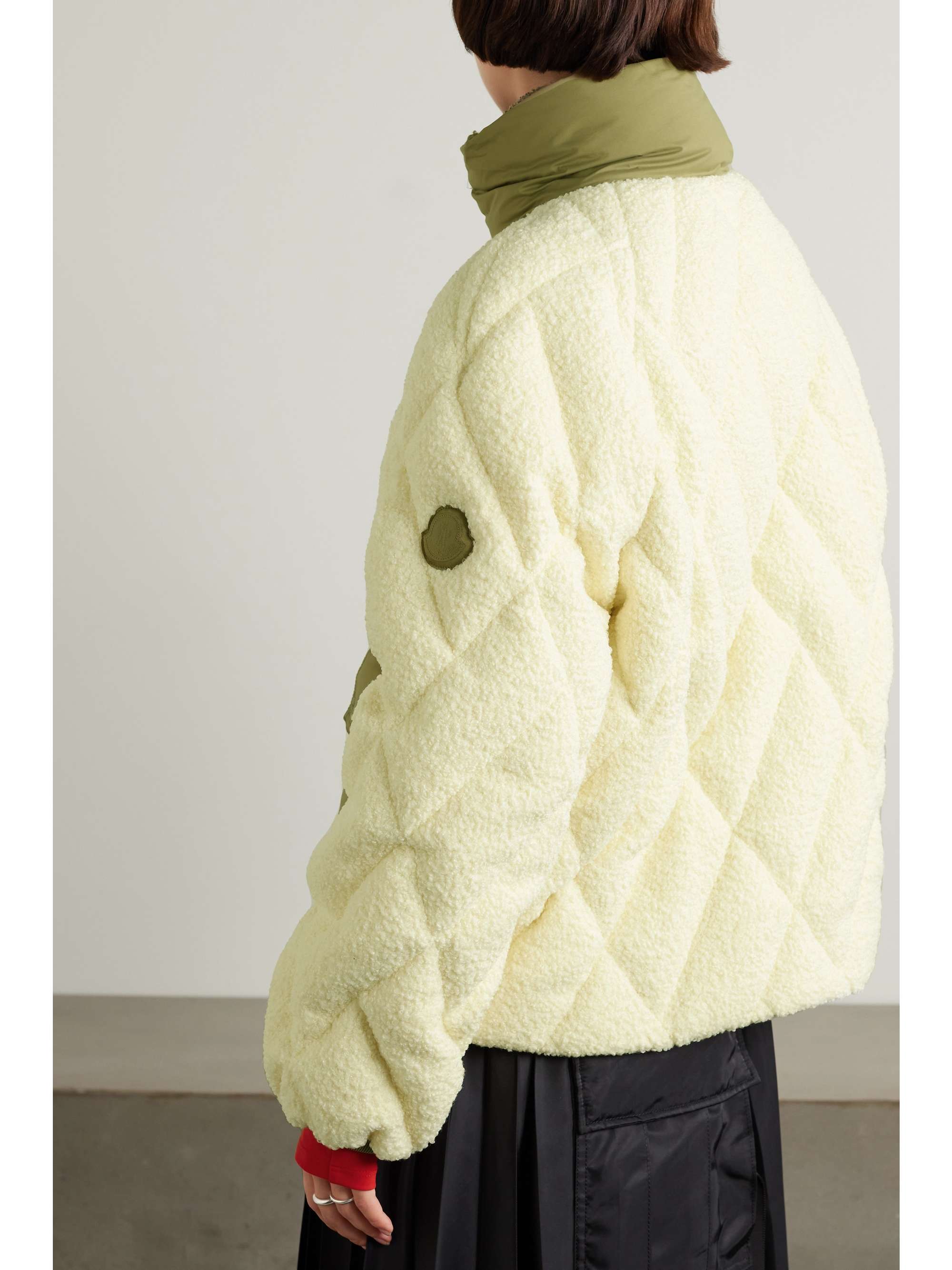 Jonquille shell-trimmed quilted fleece down jacket view