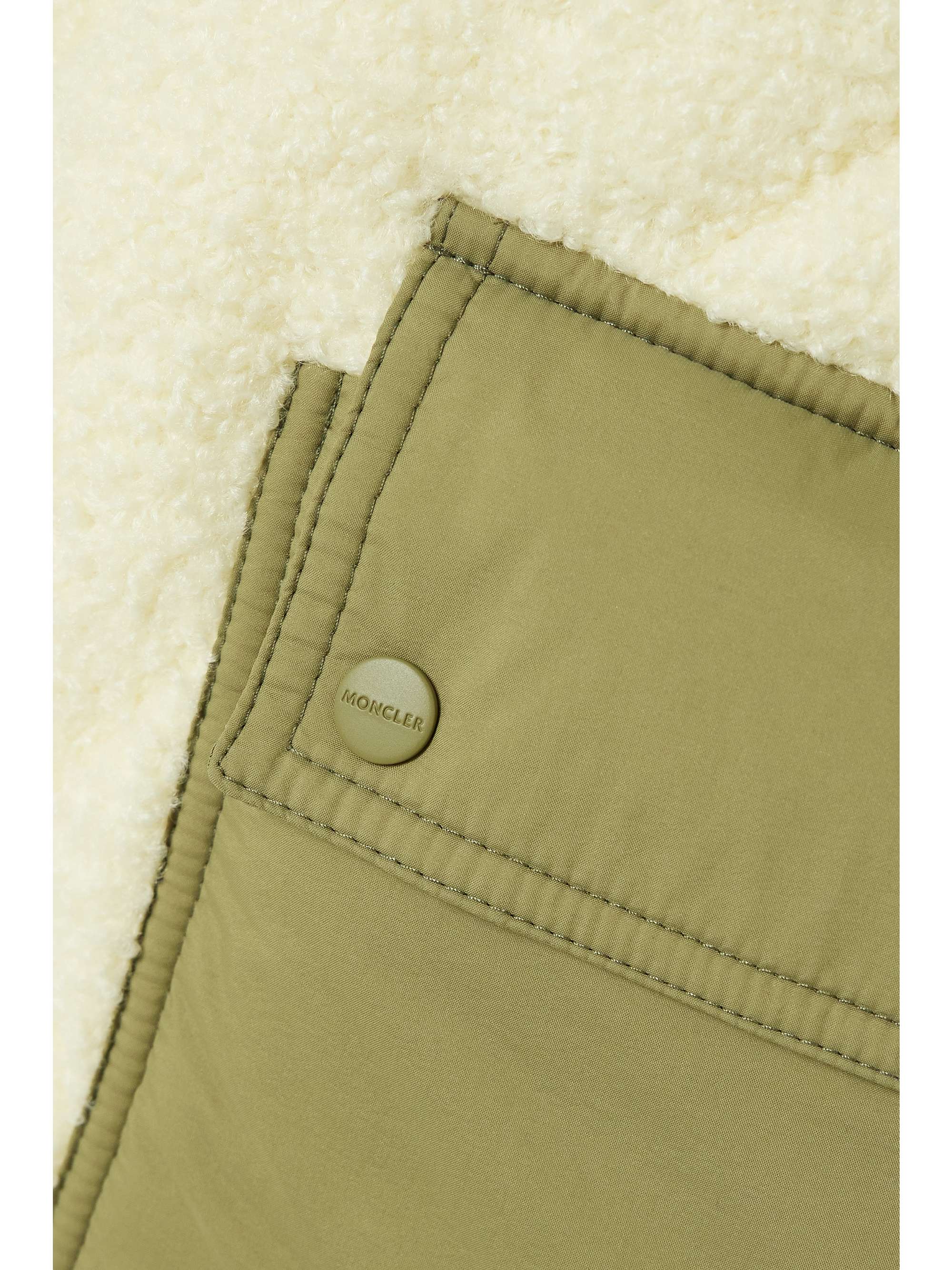 Jonquille shell-trimmed quilted fleece down jacket view