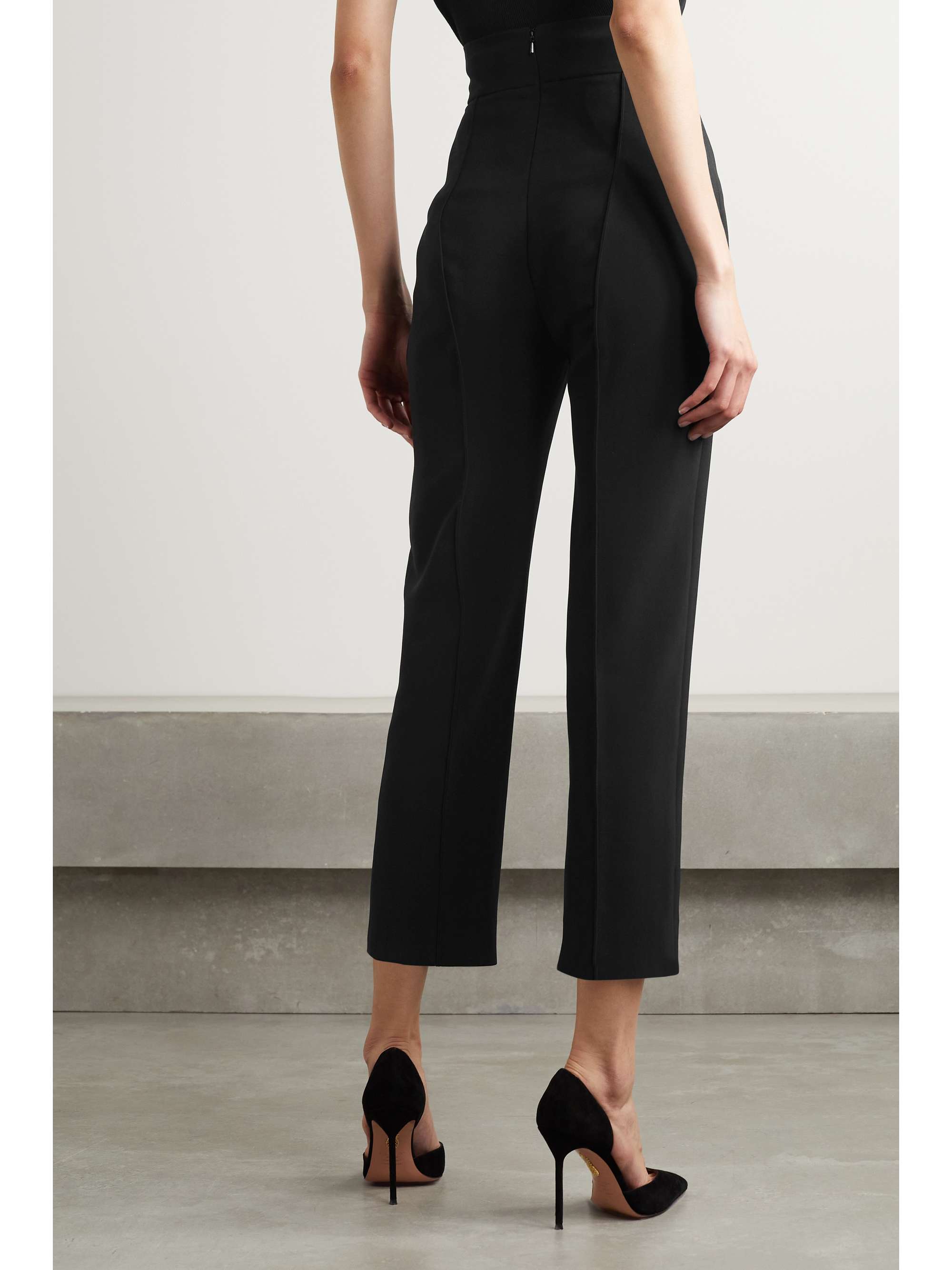 Cropped stretch-crepe straight-leg pants view