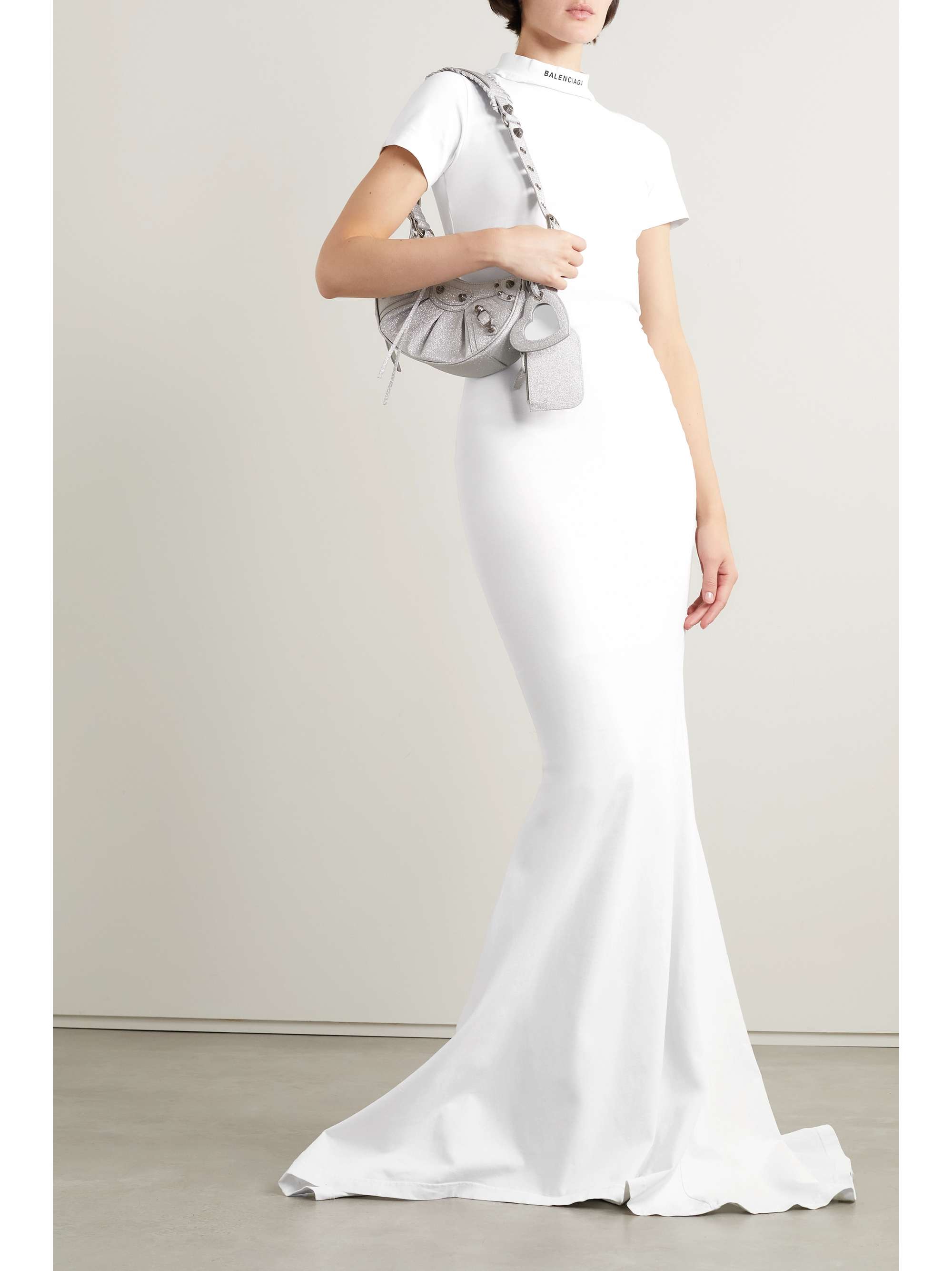 Embroidered stretch-cotton jersey maxi dress view
