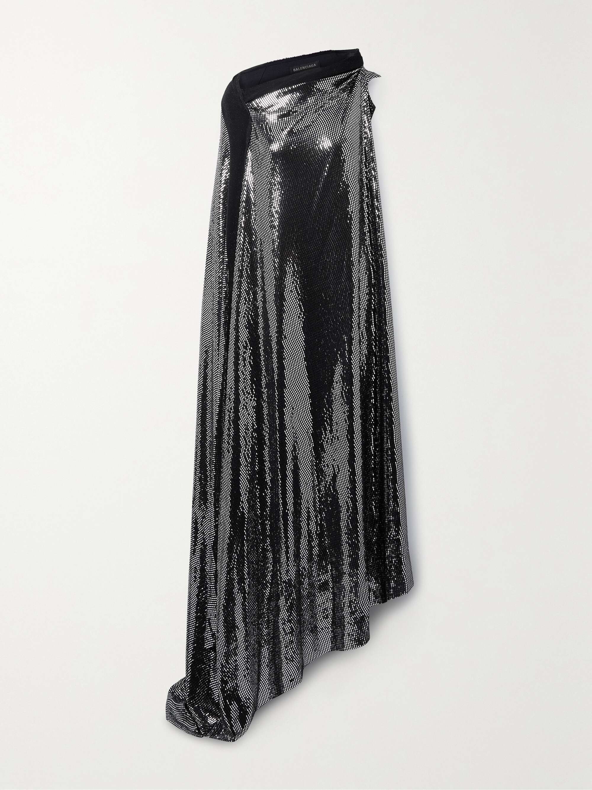 Embellished sequined stretch-knit gown view