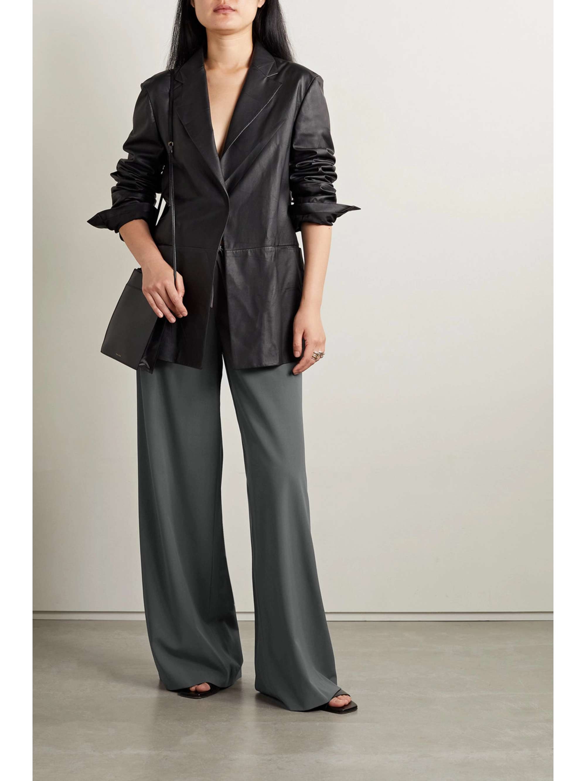 Barrie wide-leg wool-crepe pants view