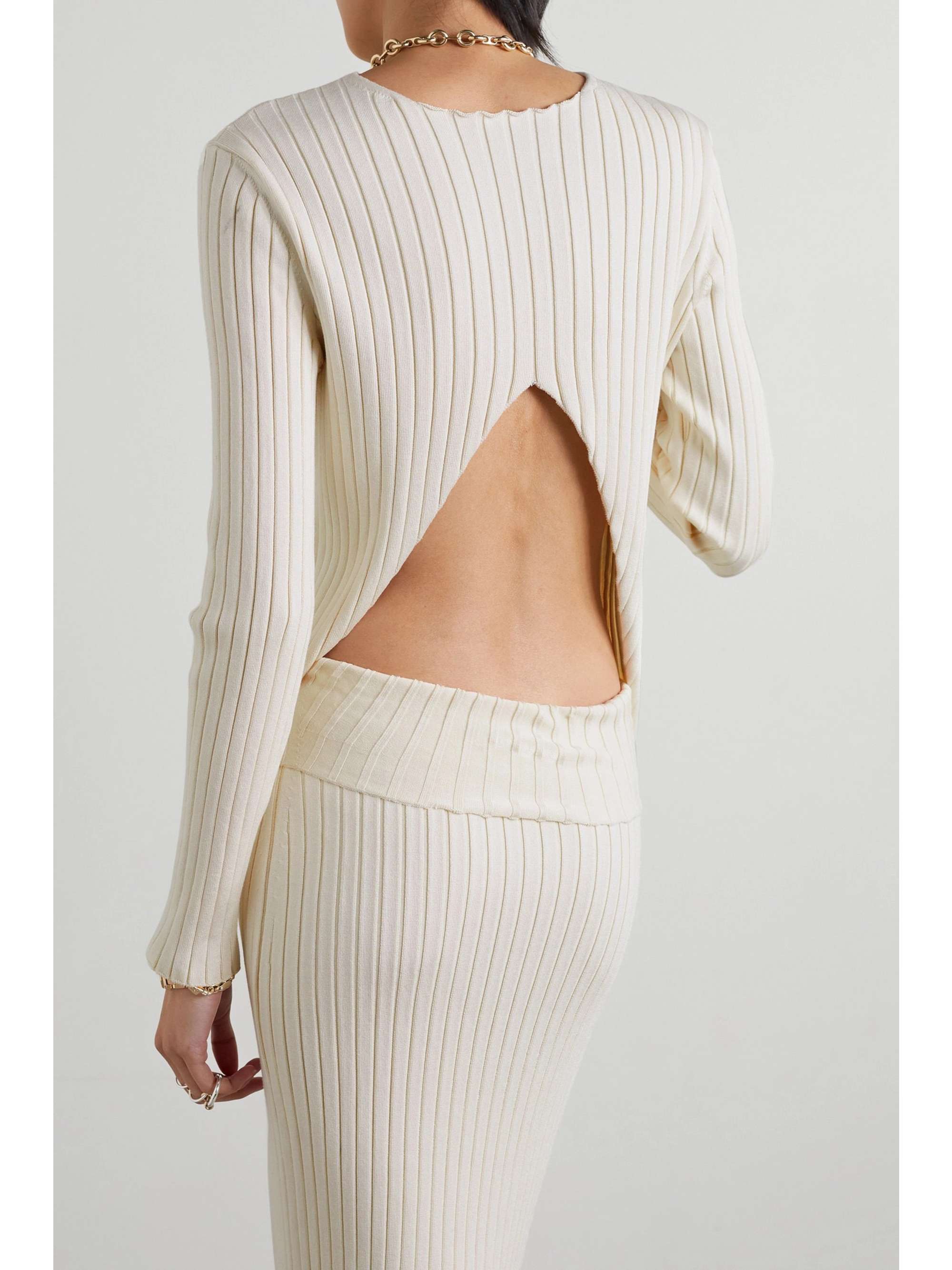 Ash open-back ribbed silk sweater view
