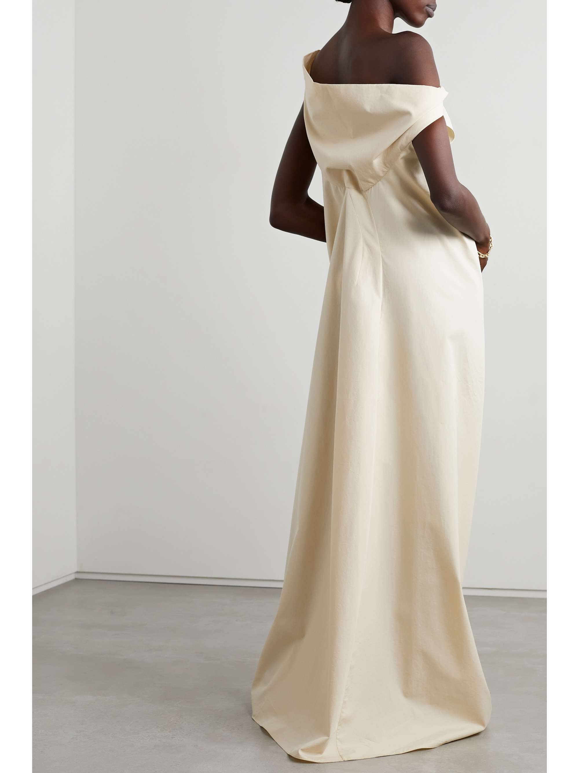 Bamaris draped cotton-poplin maxi dress view
