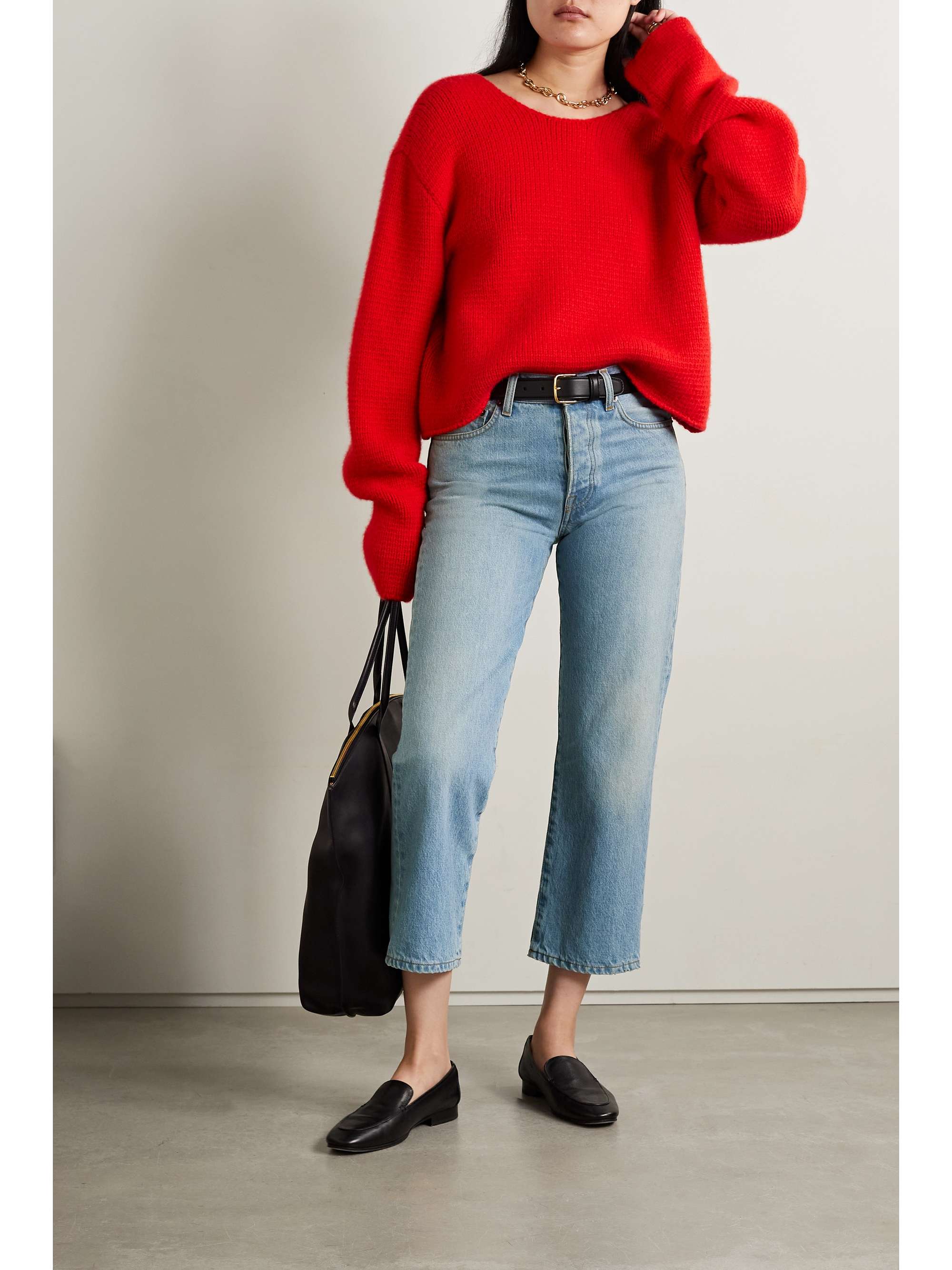 Lesley cropped high-rise flared jeans view