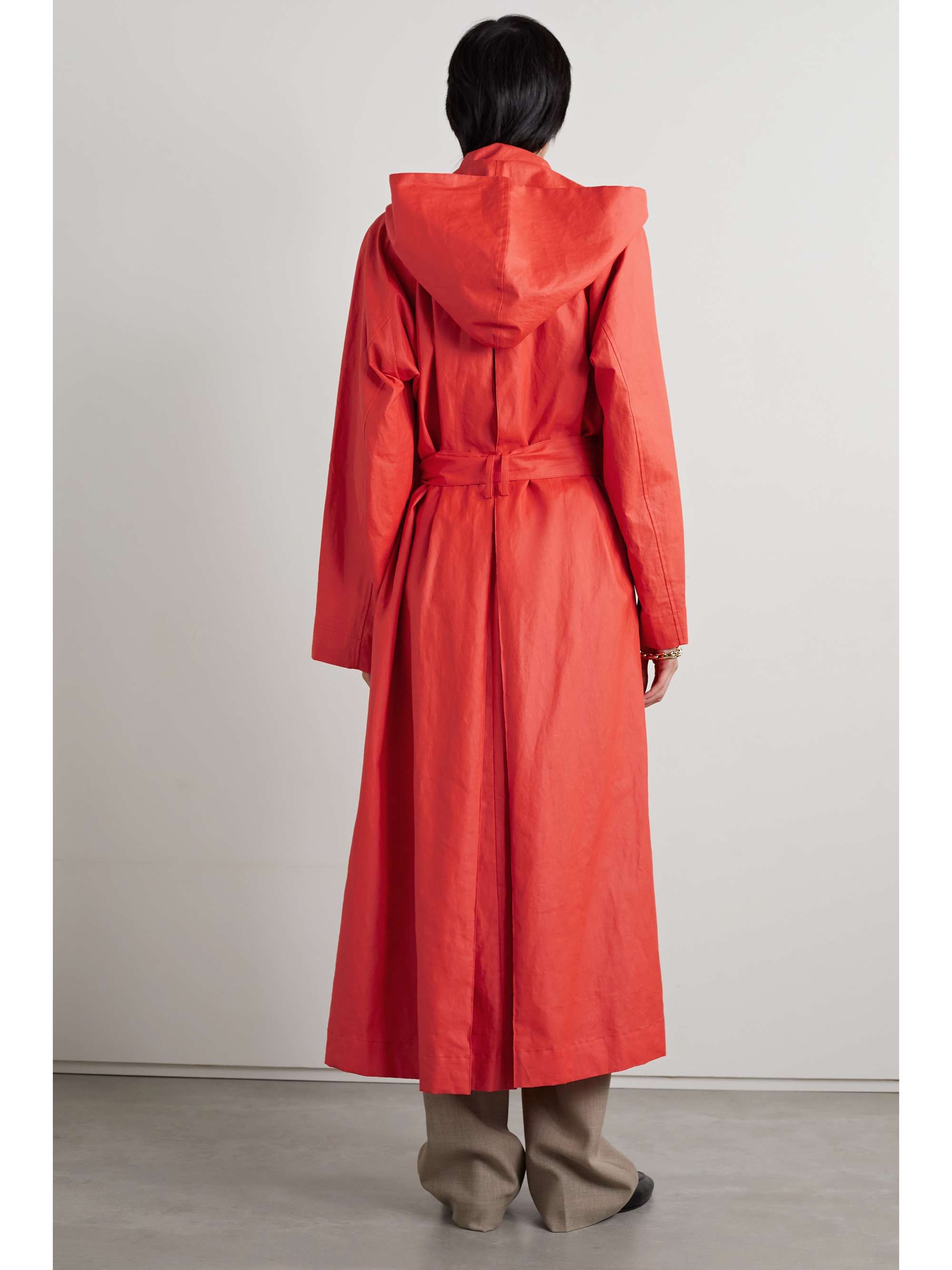 Badva hooded coated linen-blend trench coat view