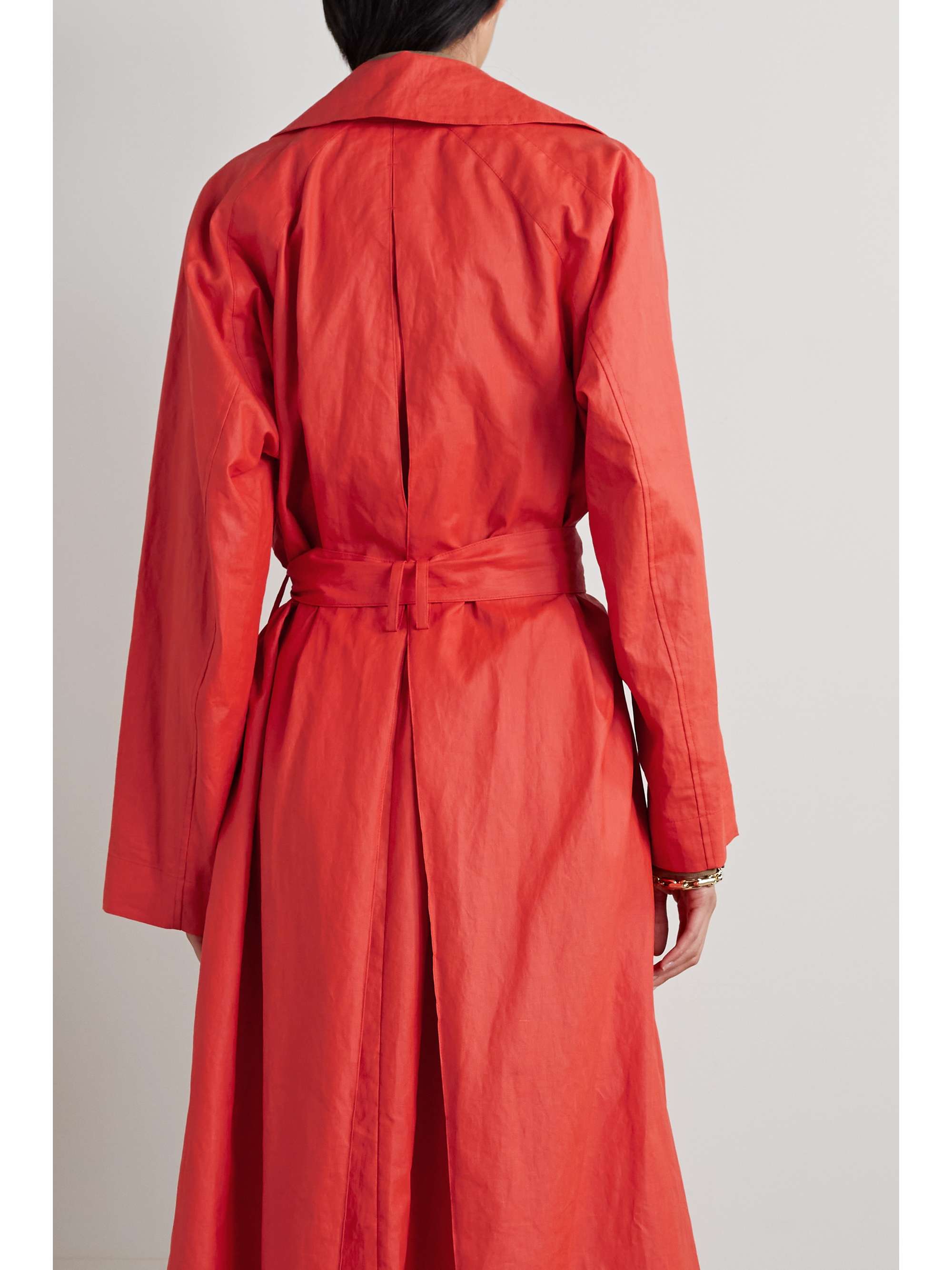 Badva hooded coated linen-blend trench coat view