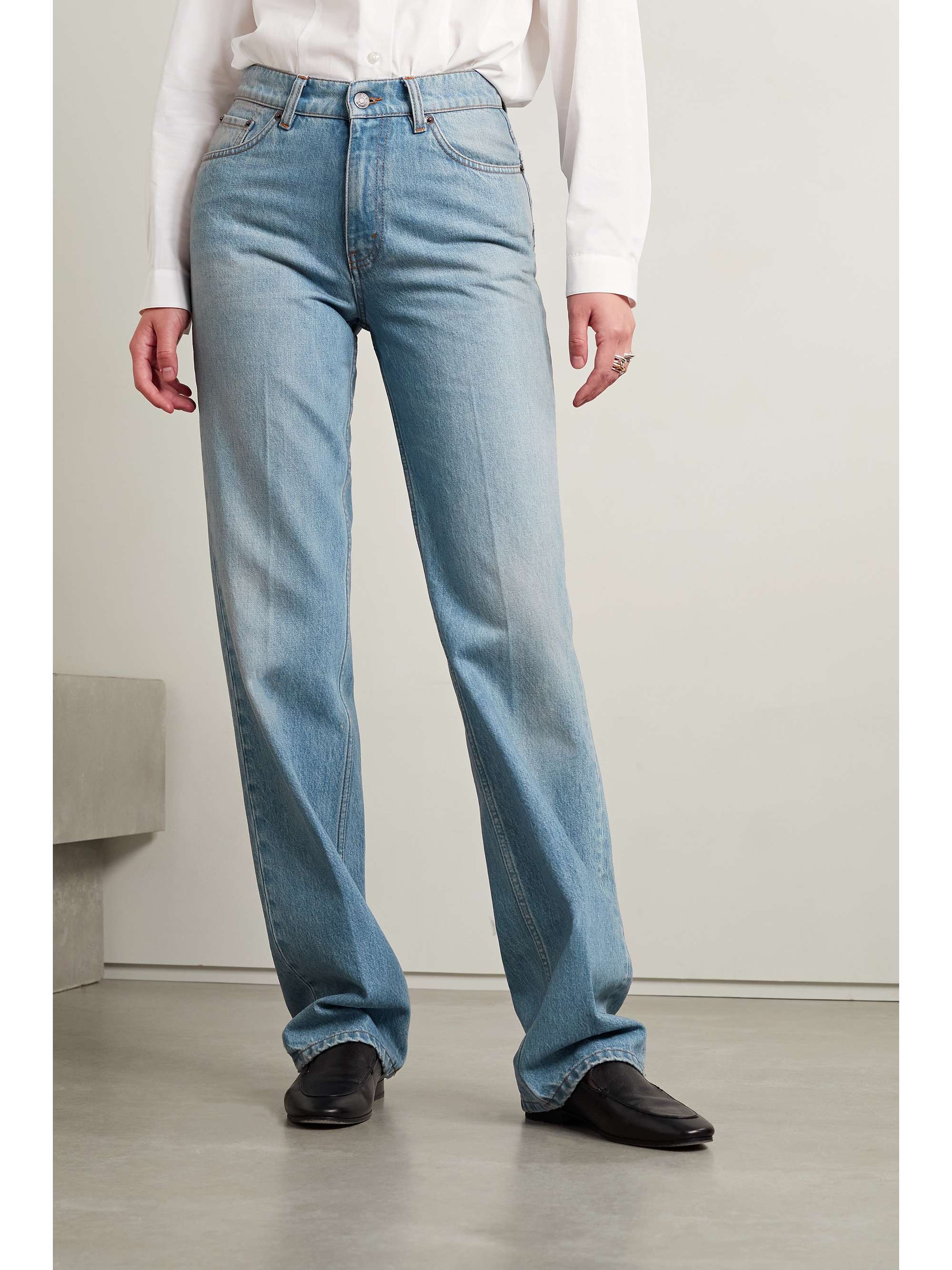 Carlton high-rise straight-leg jeans view