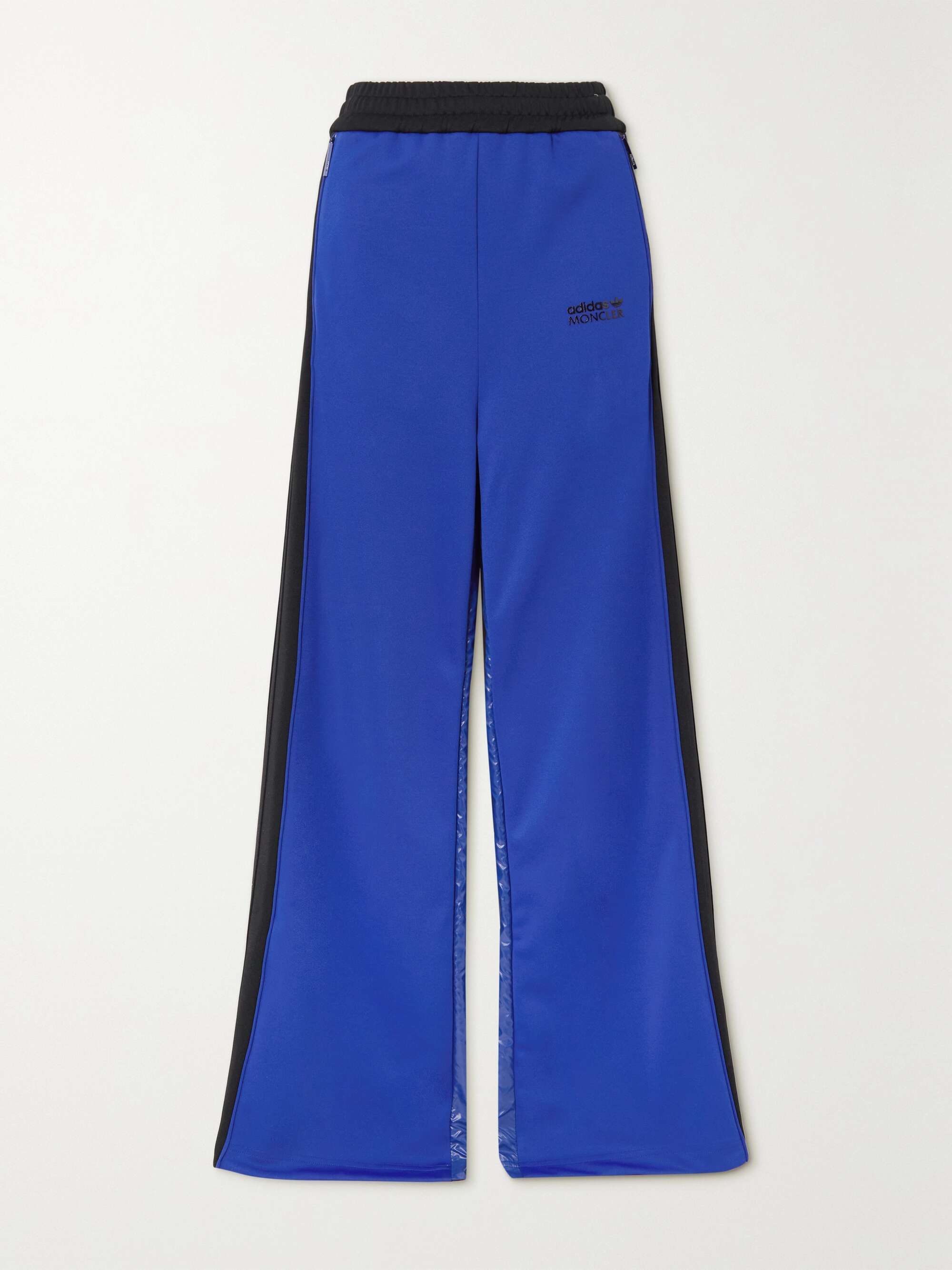 + adidas Originals shell-trimmed two-tone jersey wide-leg track pants view