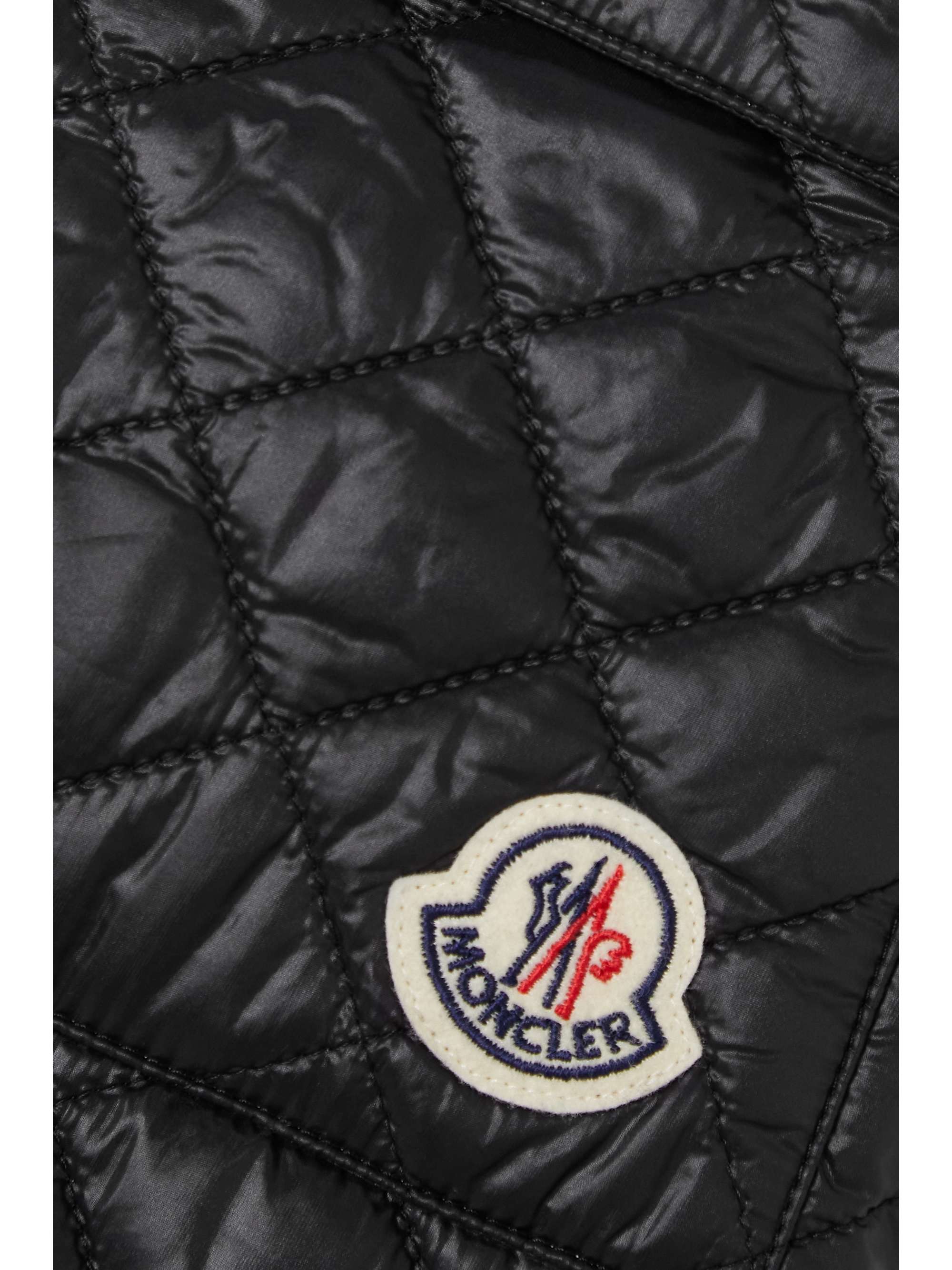 Quilted padded webbing-trimmed shell mini skirt view