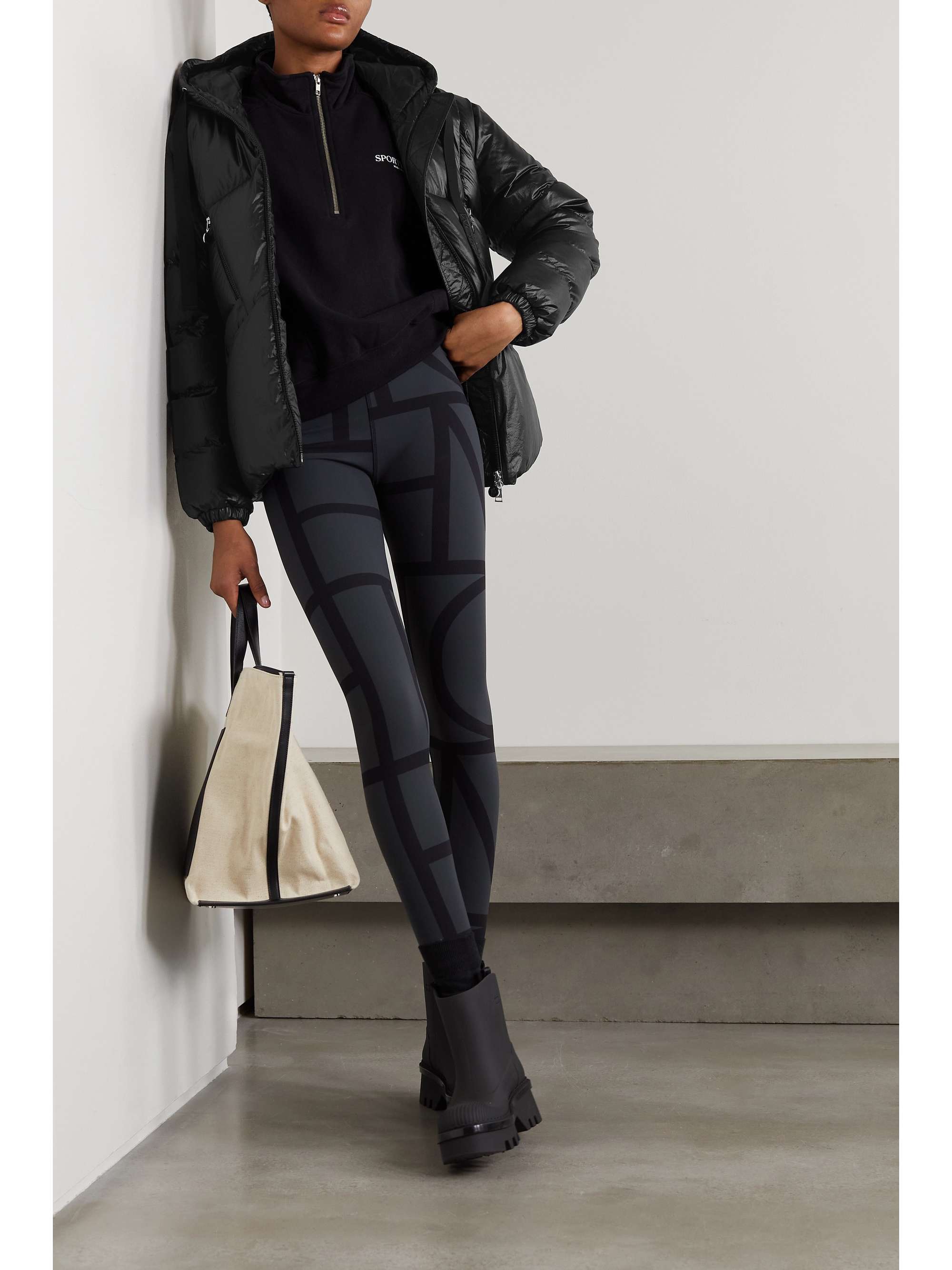 Seine hooded quilted padded glossed-shell down jacket view