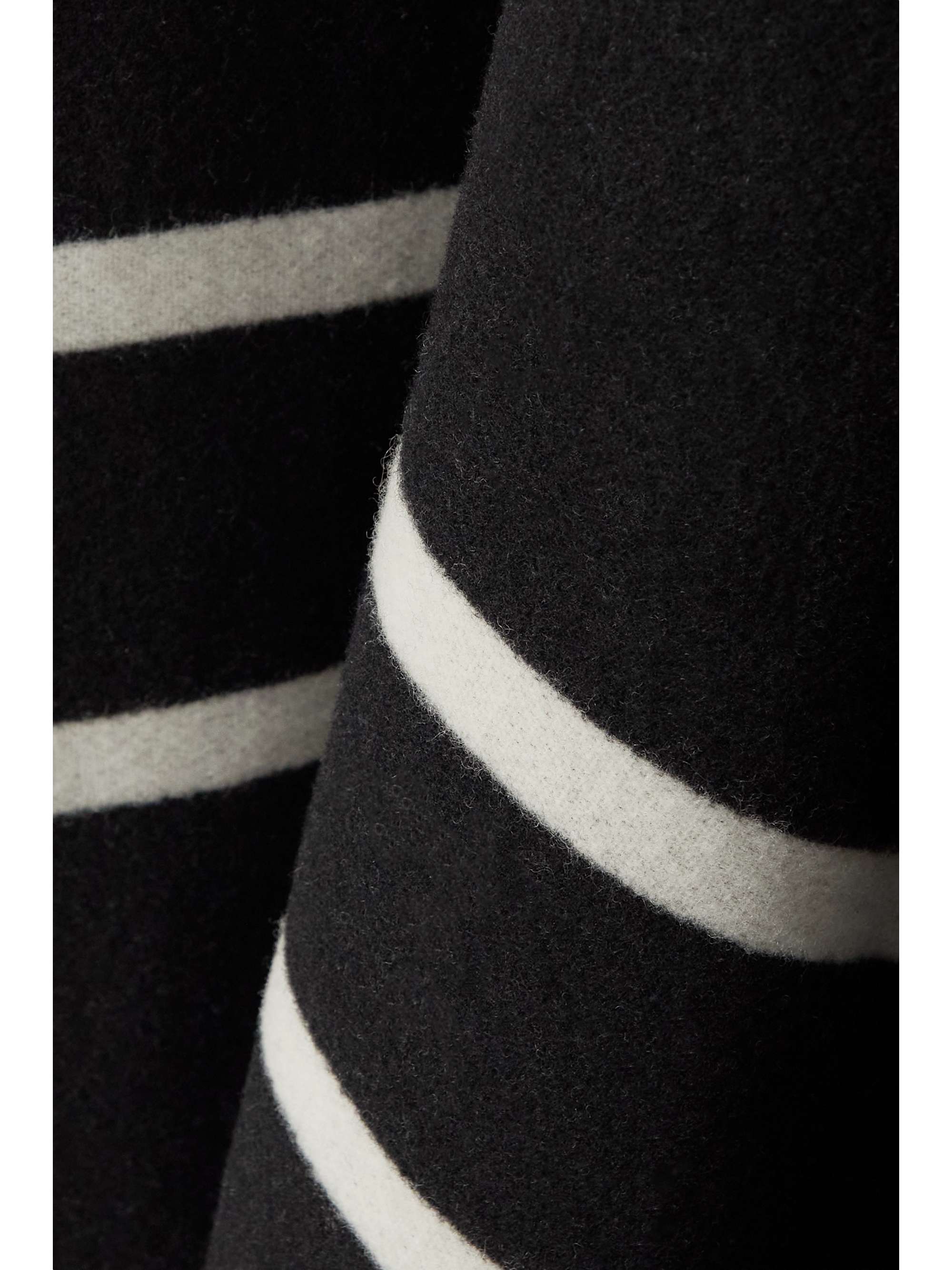 Fringed striped wool-blend jacquard poncho view