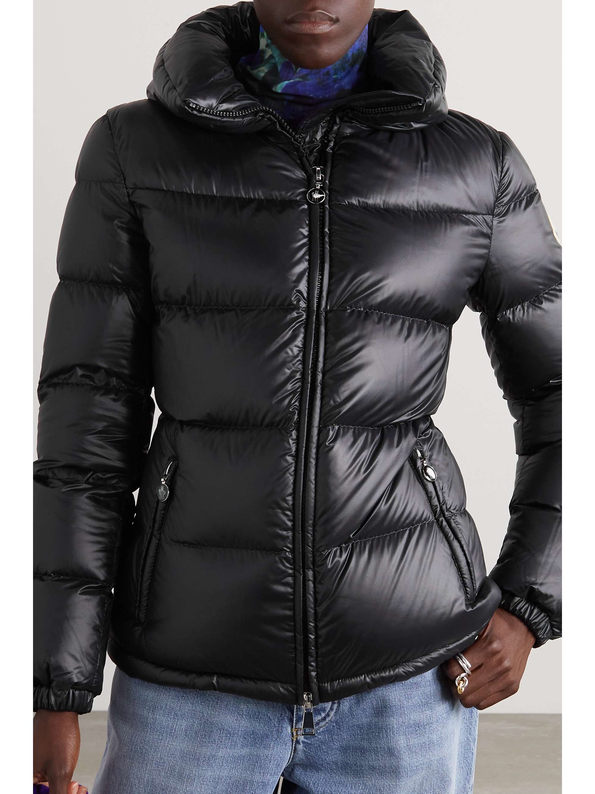 Douro hooded appliquéd quilted shell down jacket view