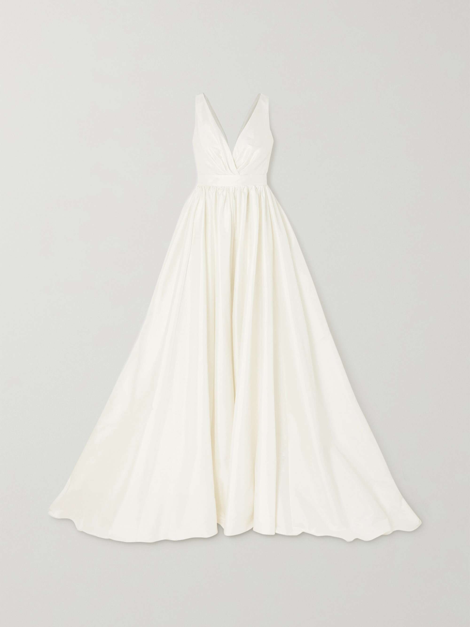 Pleated taffeta gown view