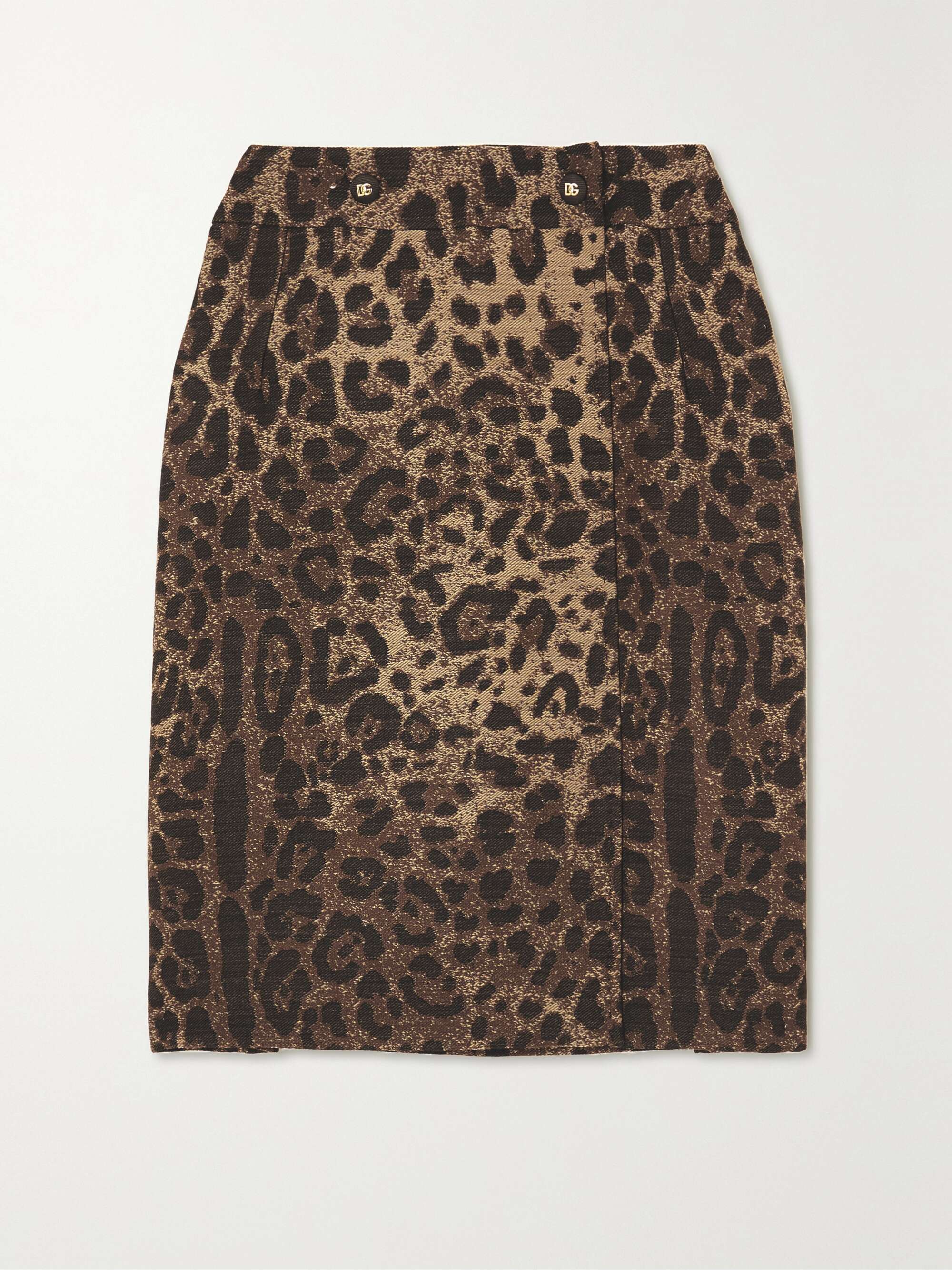Leopard-print wool-blend jacquard mini skirt view