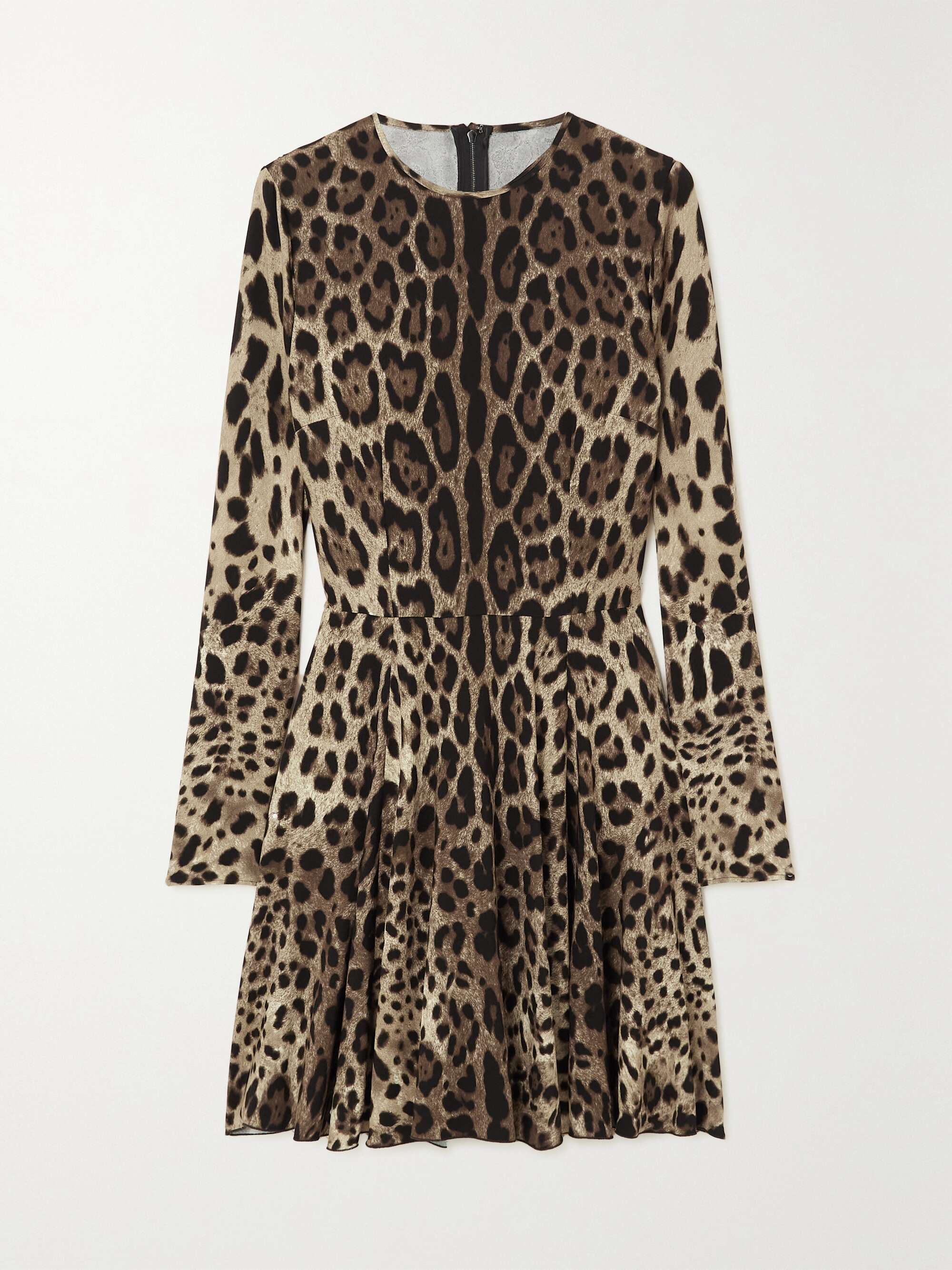 Leopard-print stretch-satin mini dress view