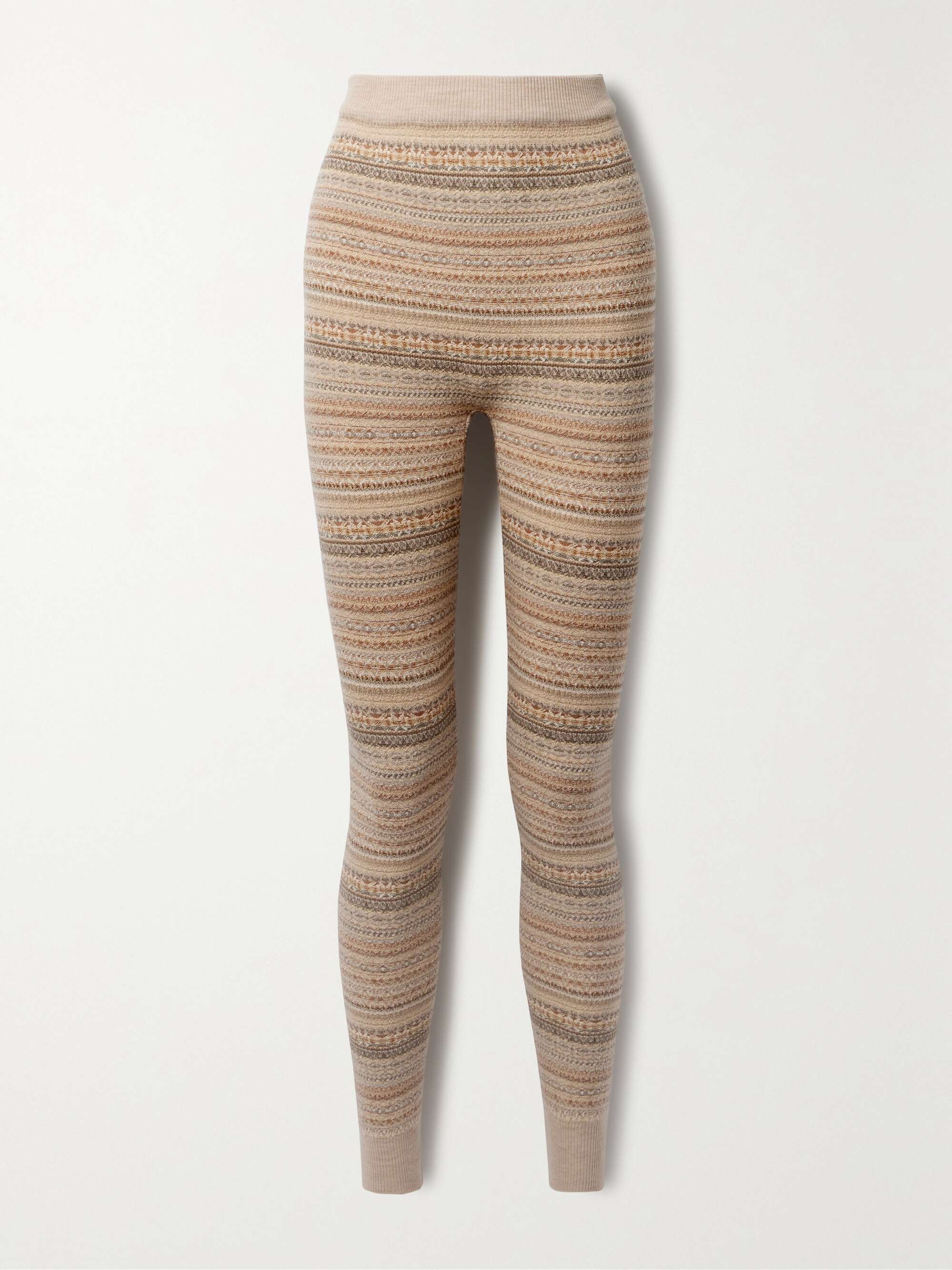 Fair Isle wool-blend tapered leggings view