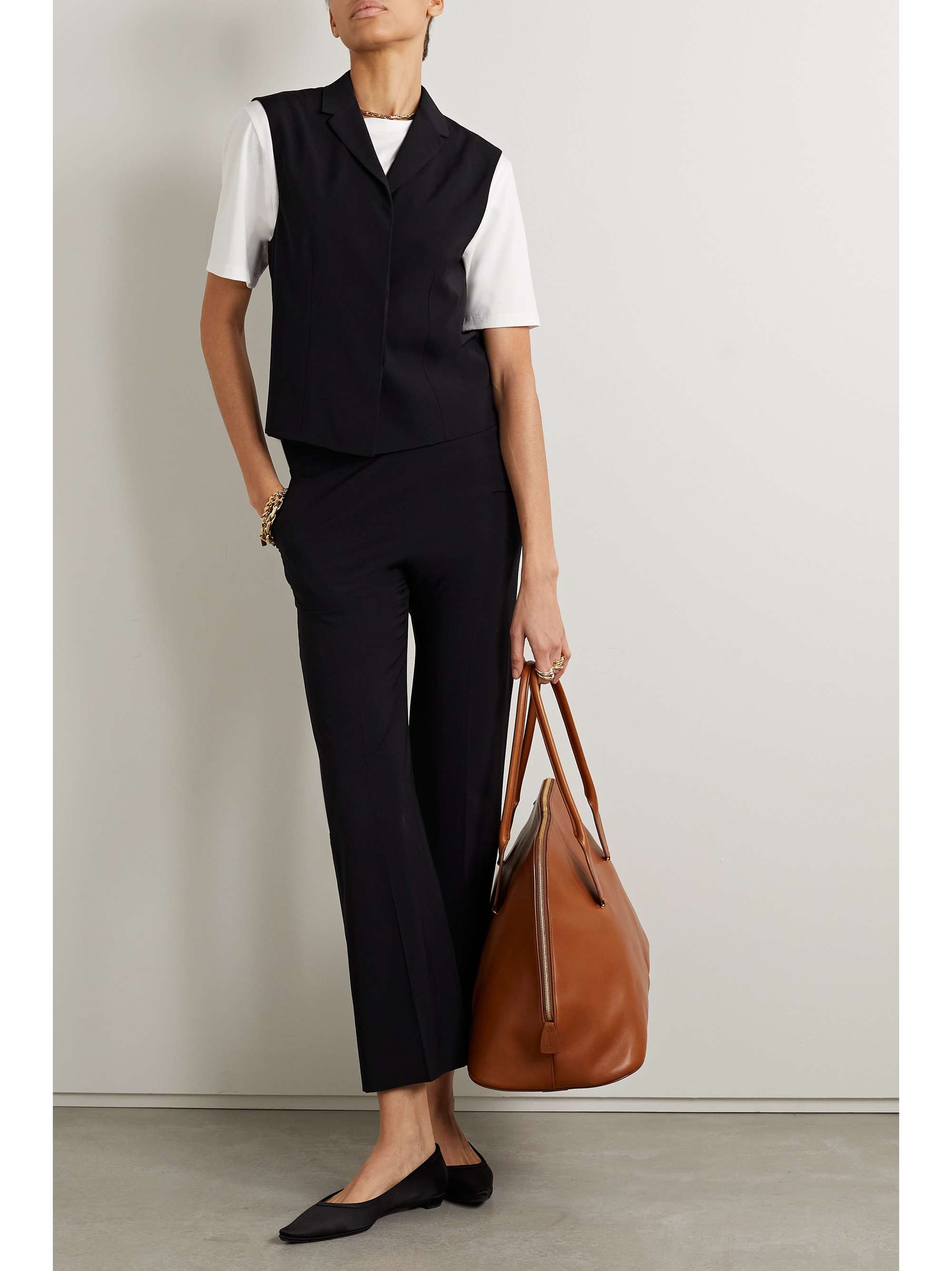 Flame cady straight-leg pants view