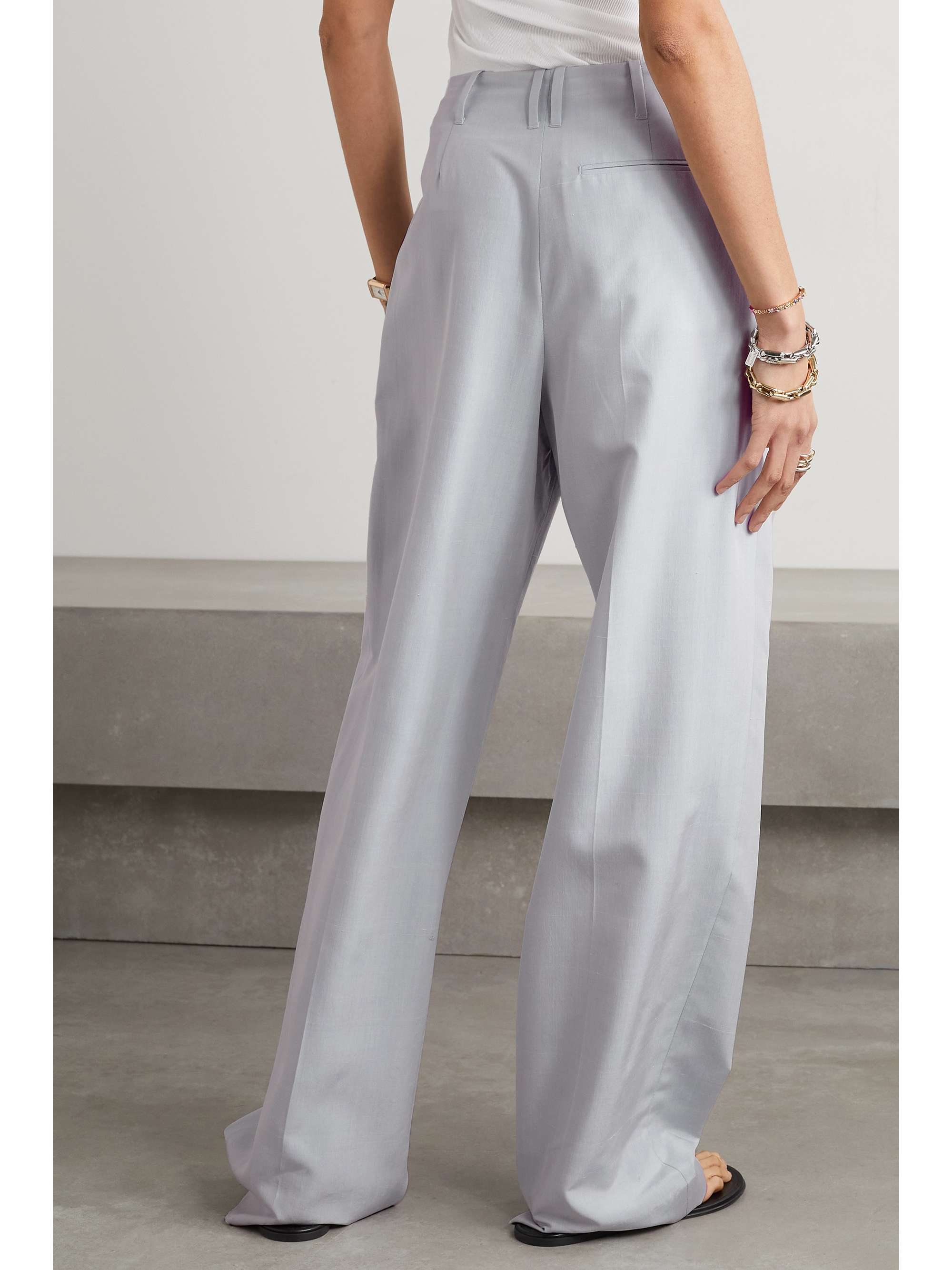Gaugin pleated silk wide-leg pants view