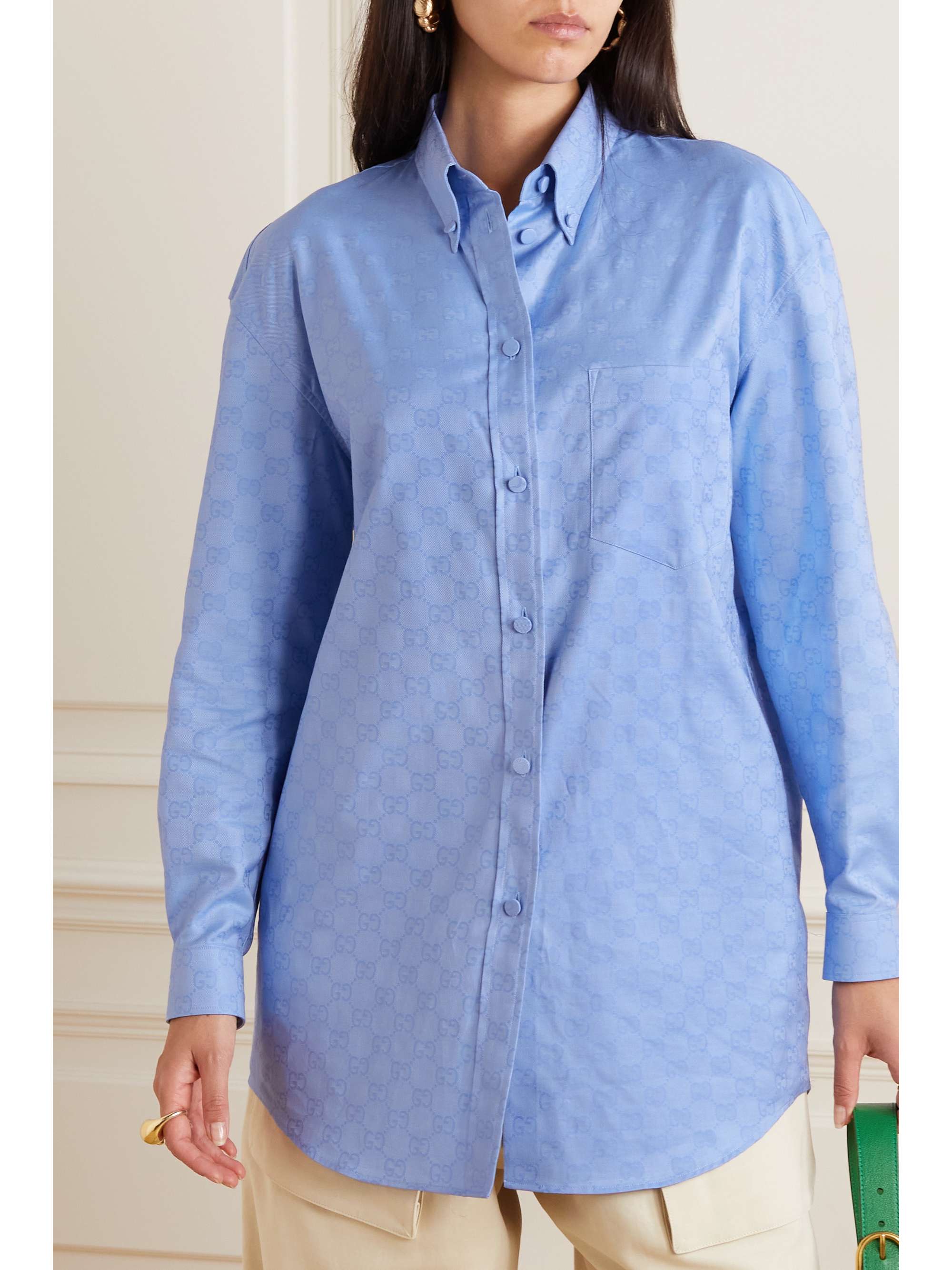 GG Supreme cotton Oxford-jacquard shirt view