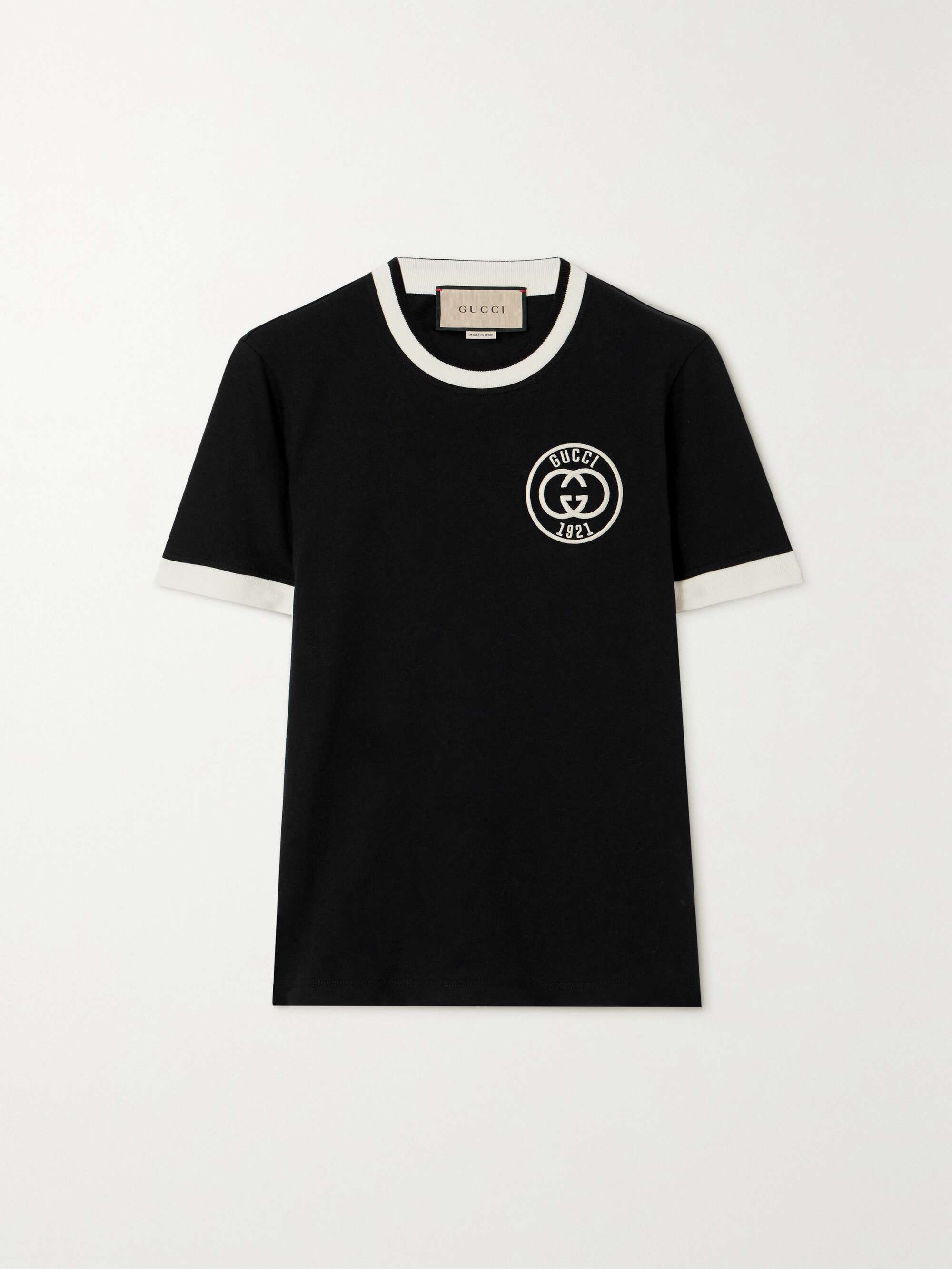 Embroidered cotton-jersey T-shirt view