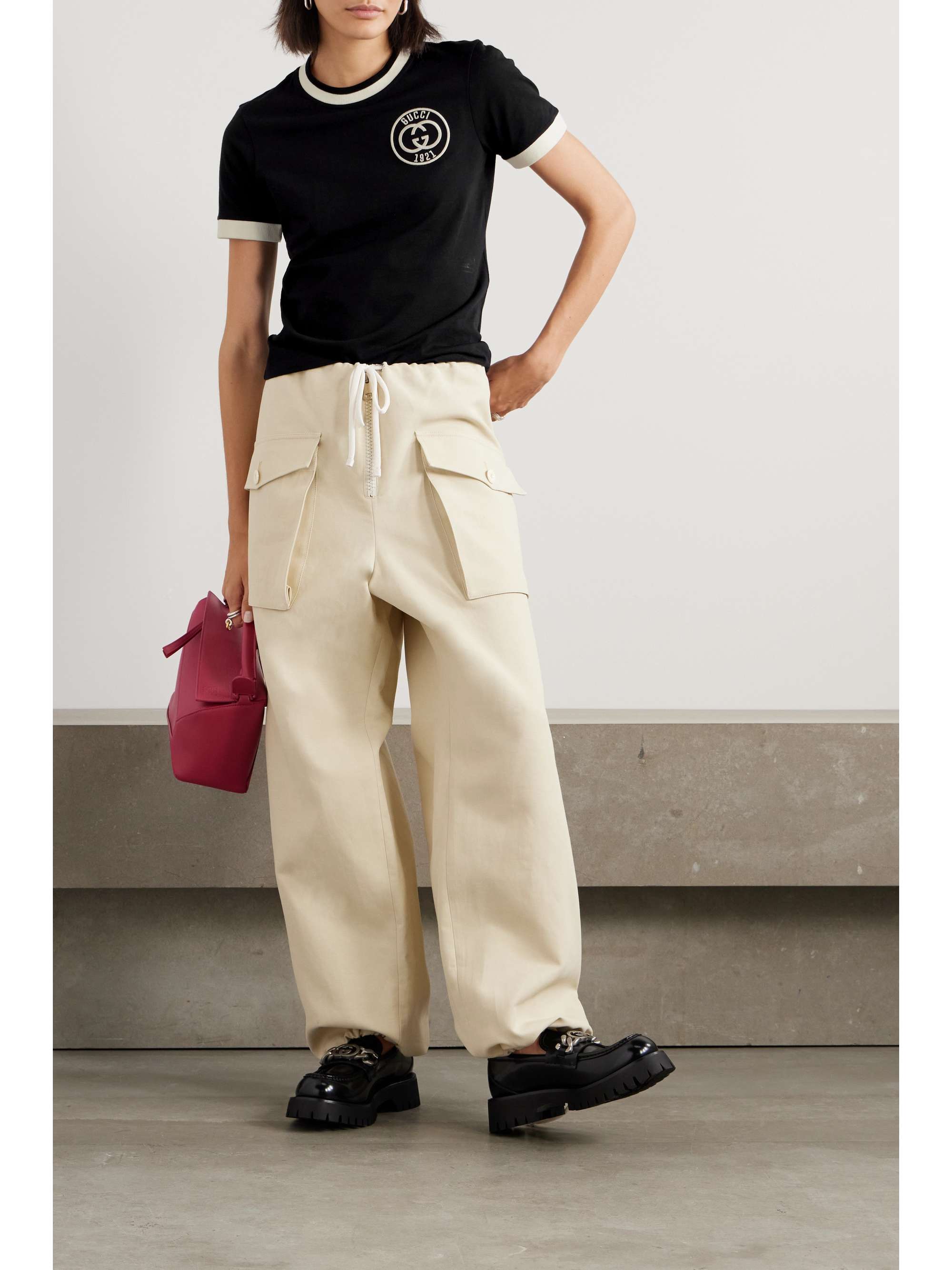 Embroidered cotton-jersey T-shirt view
