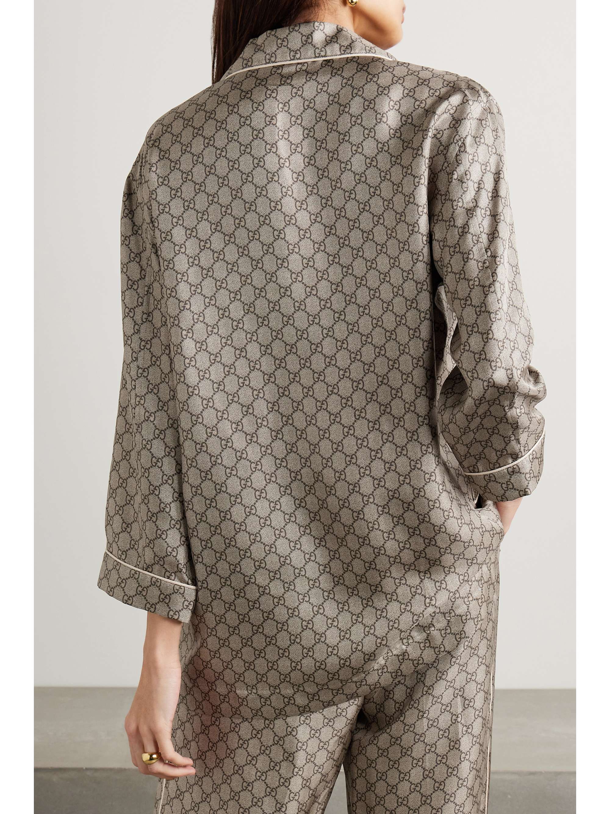 Silk-satin jacquard shirt view
