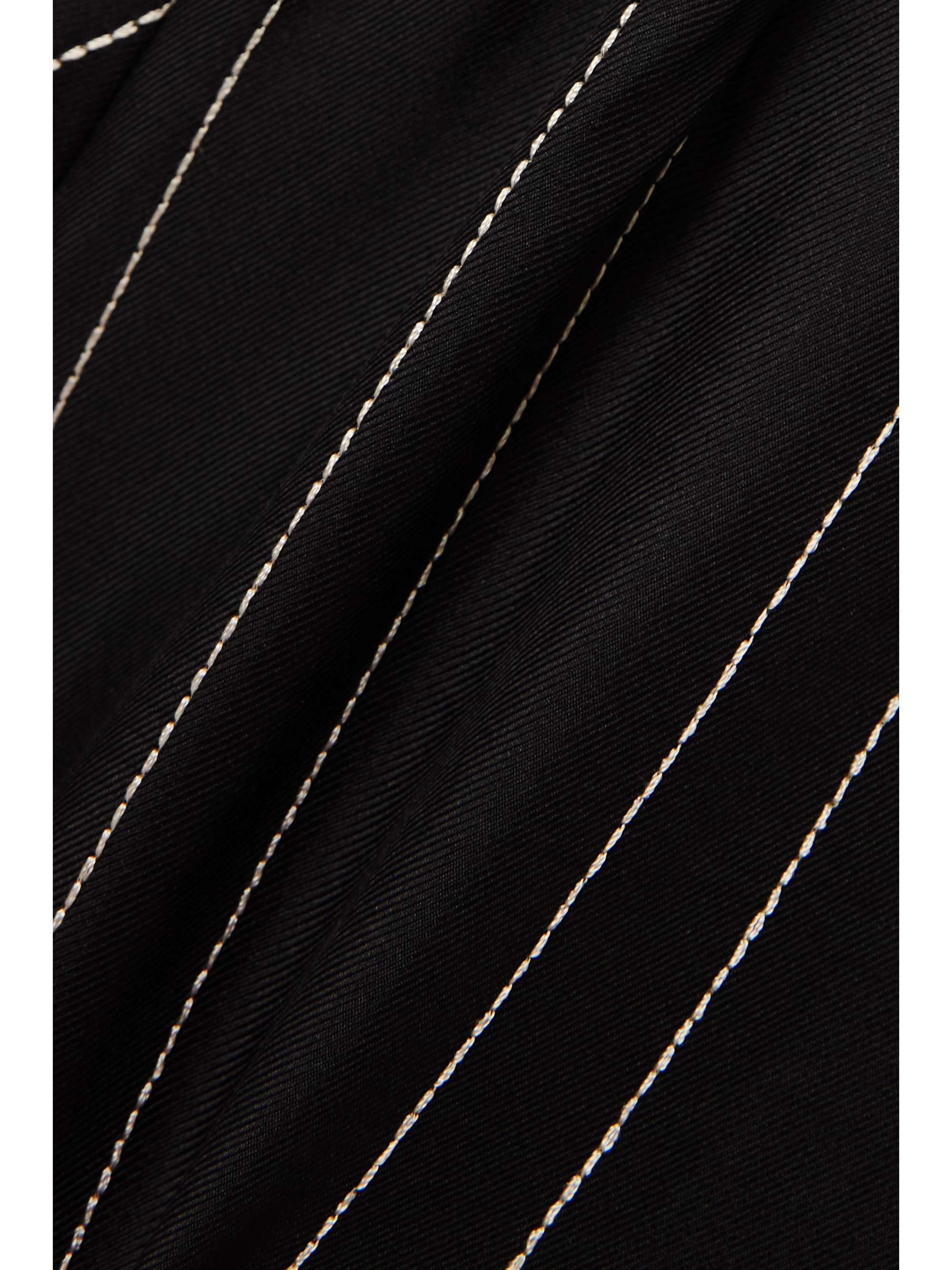 Embroidered silk-twill wide-leg pants view