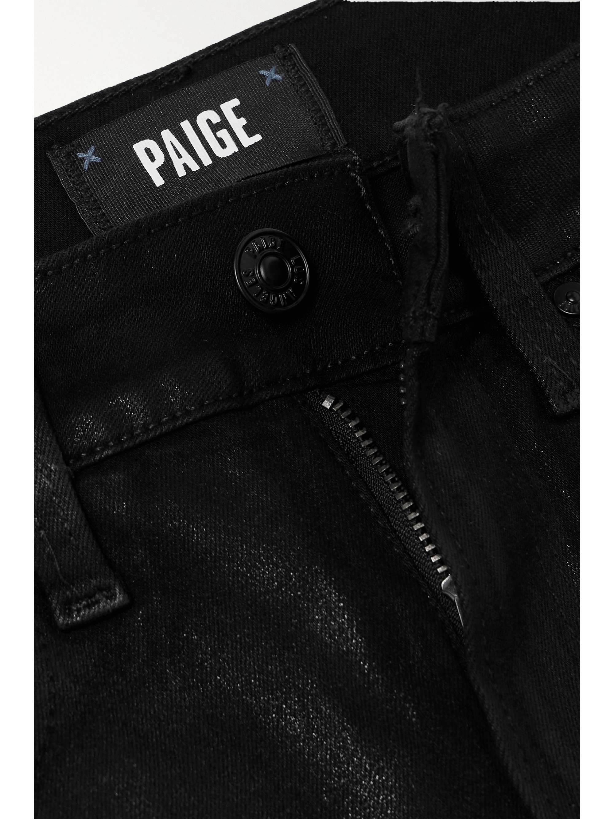 Harper high-rise coated wide-leg jeans view