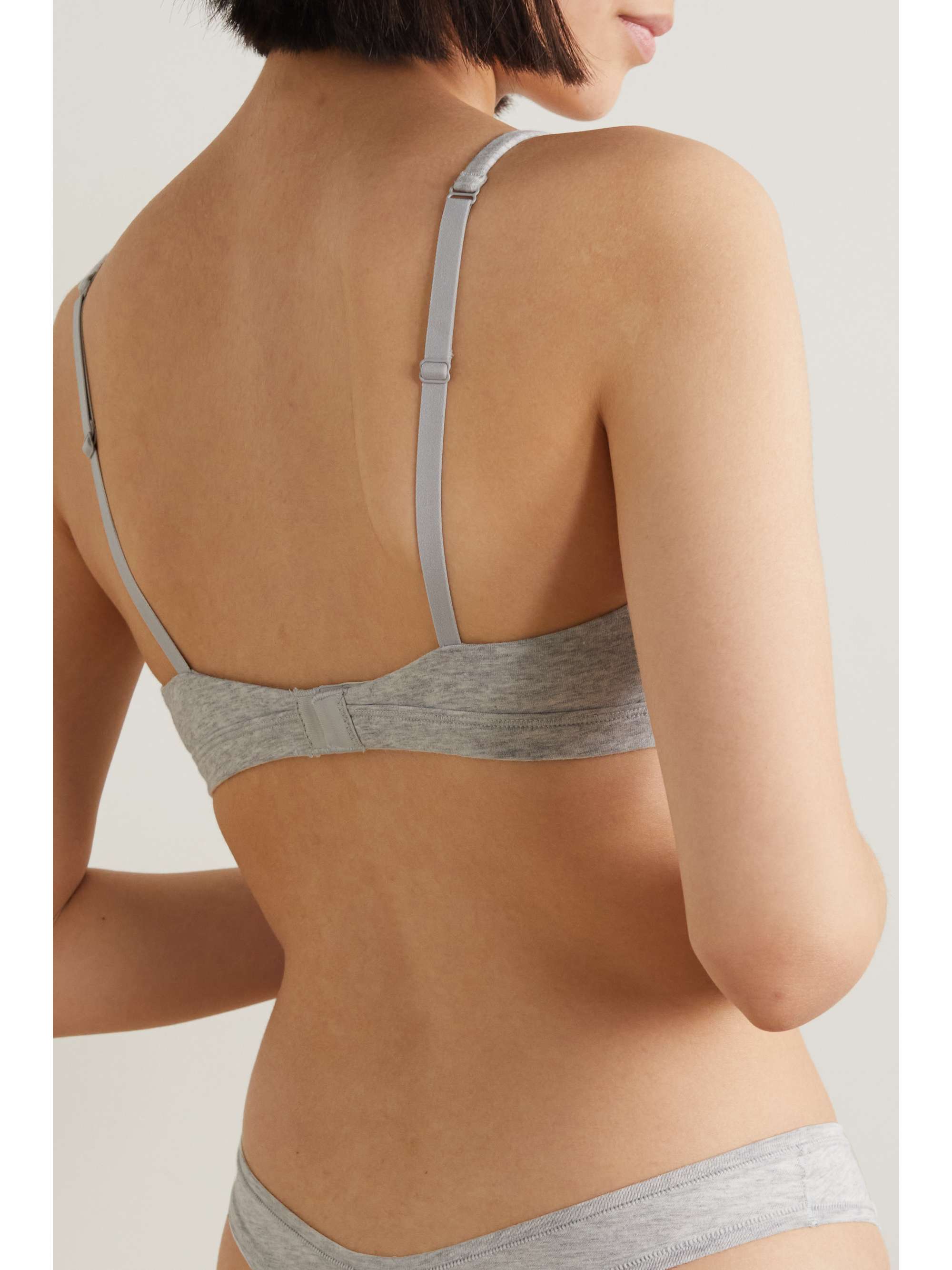 Cotton-Blend Jersey Triangle Bralette view