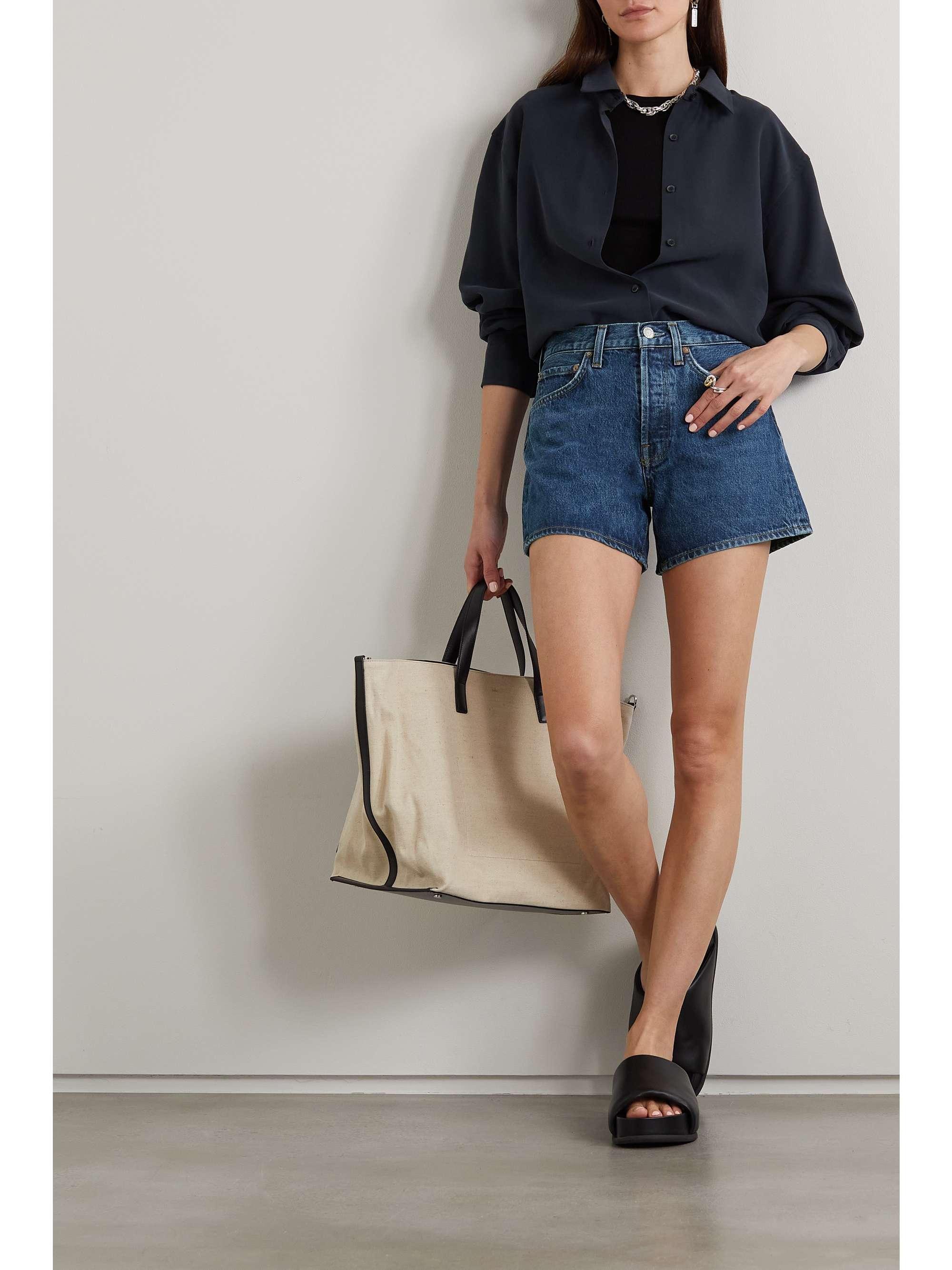 Parker Long Clean organic denim shorts view