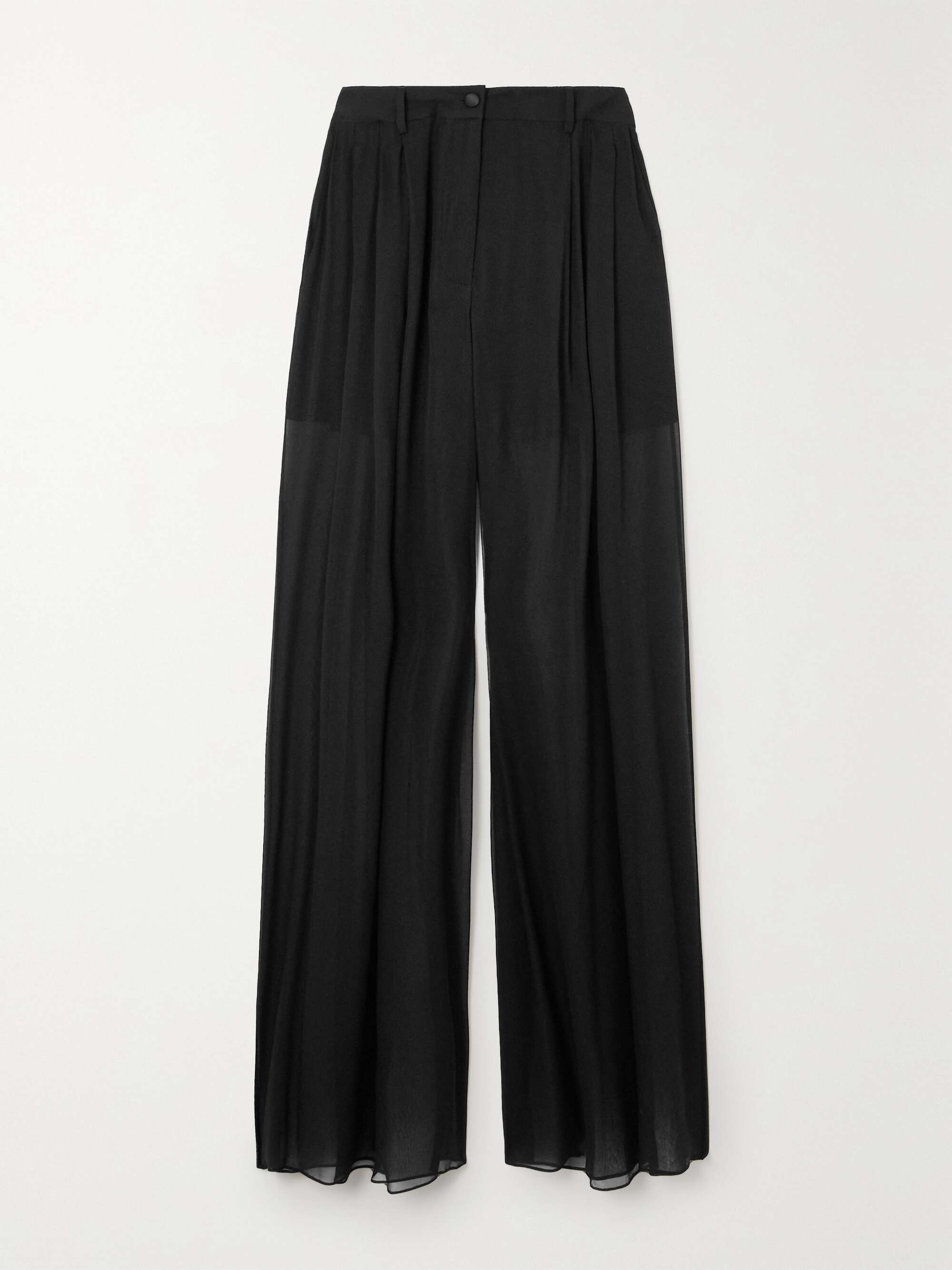 Silk-chiffon wide-leg pants view