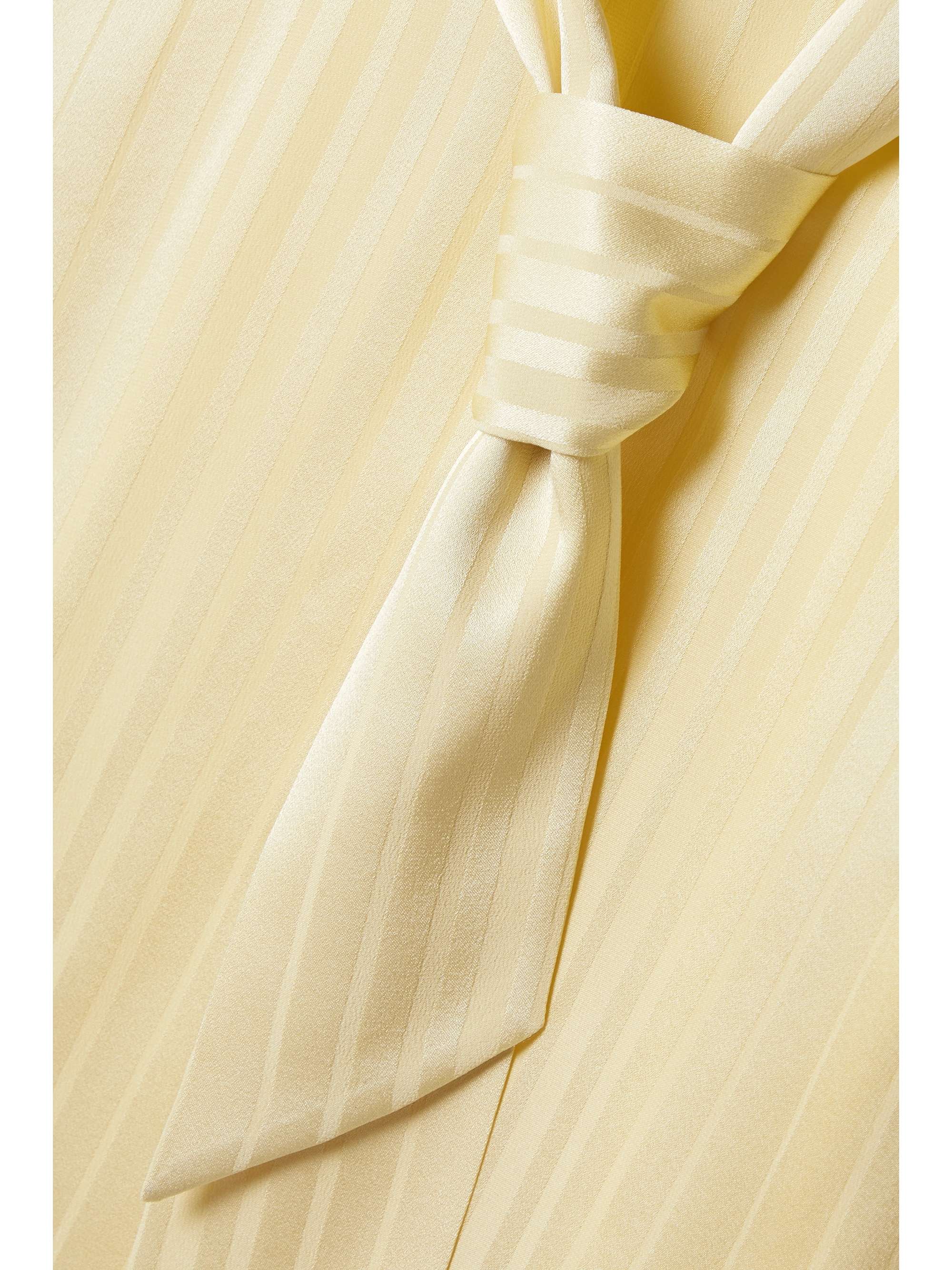 Kya tie-detailed striped silk-jacquard blouse view