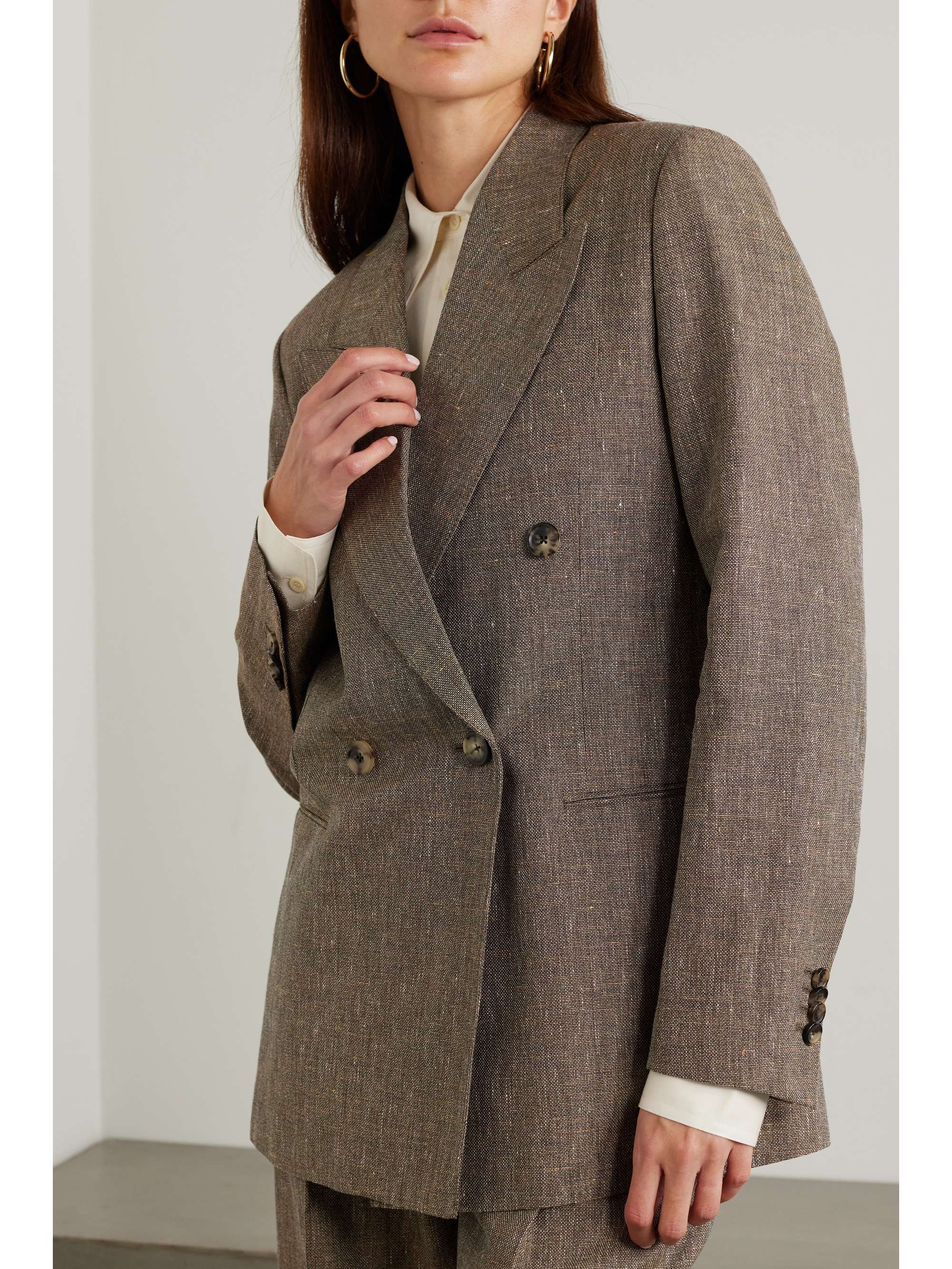 Aurora double-breasted woven blazer view
