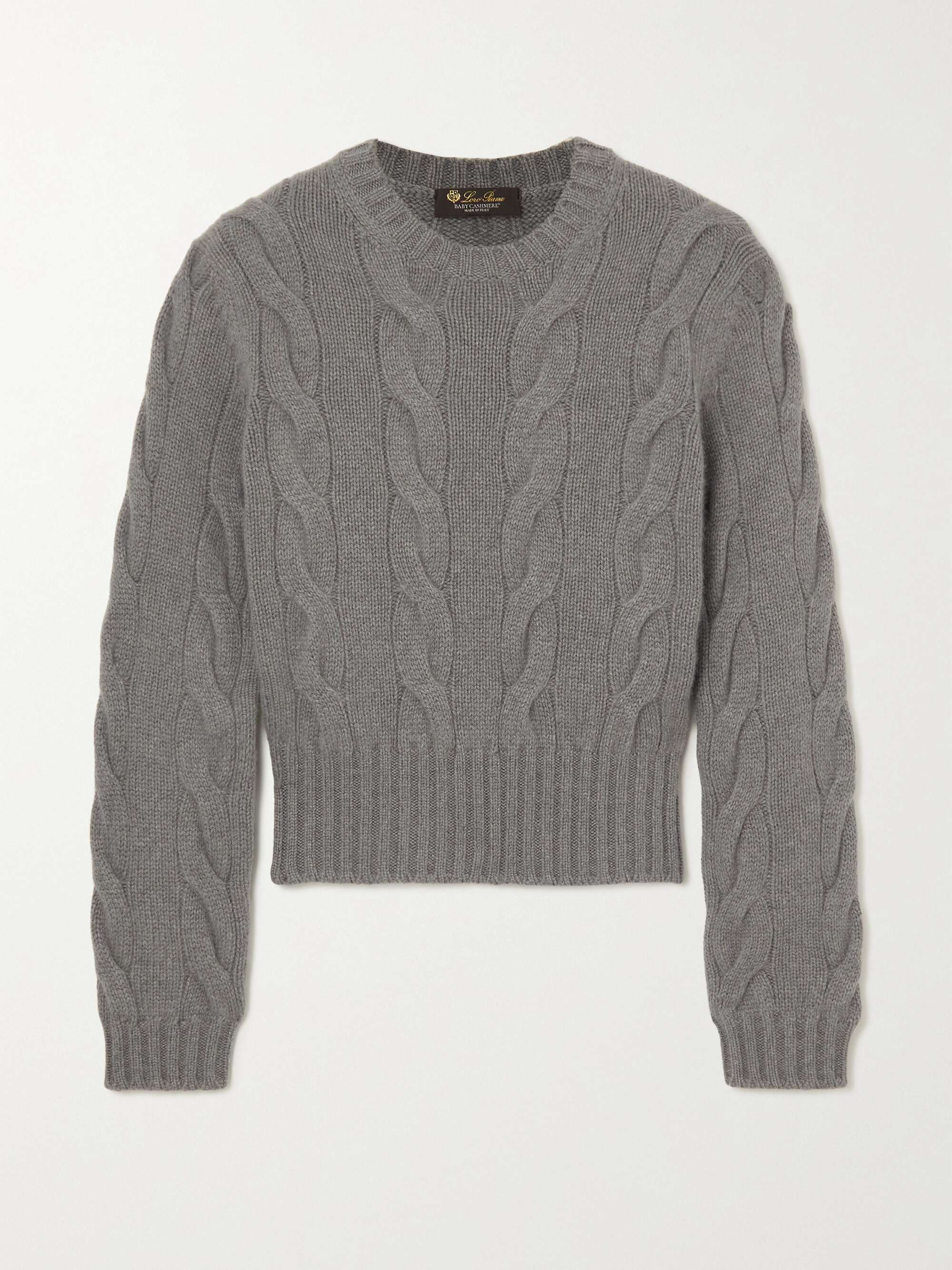 Cable-knit cashmere sweater view