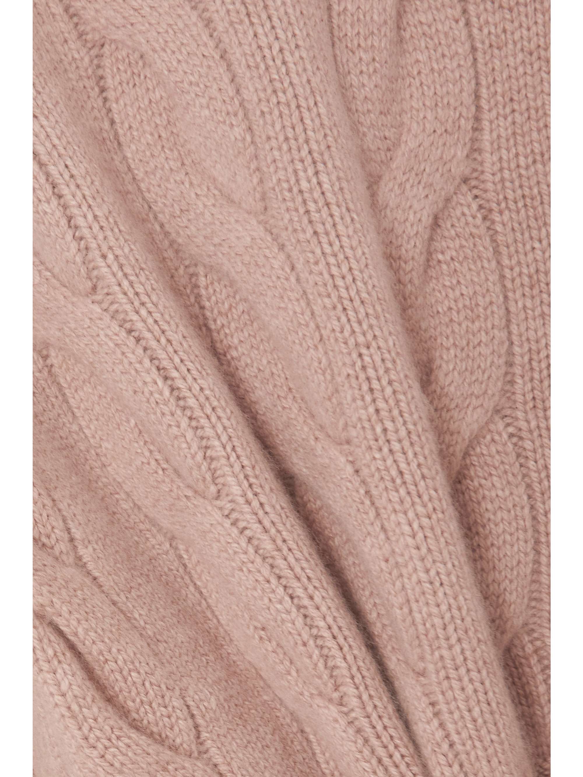 Cropped cable-knit cashmere sweater view