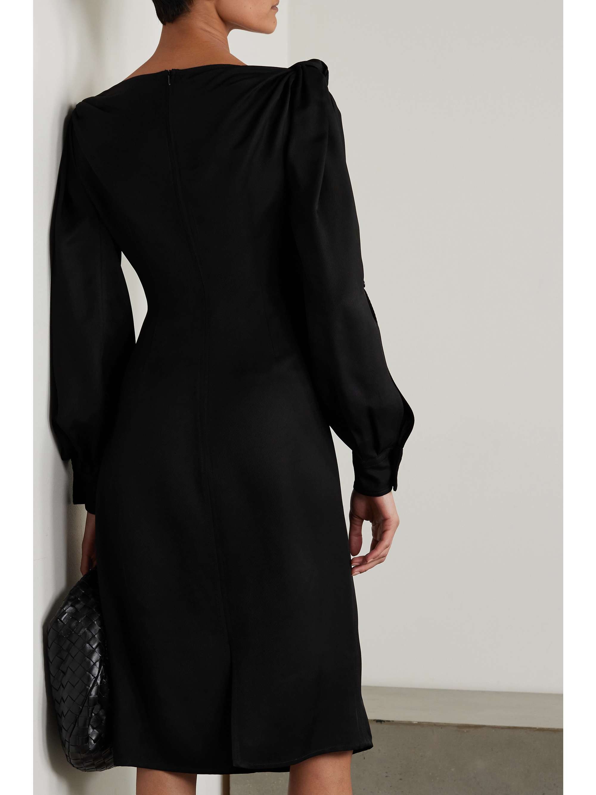 Cutout satin-drill dress view
