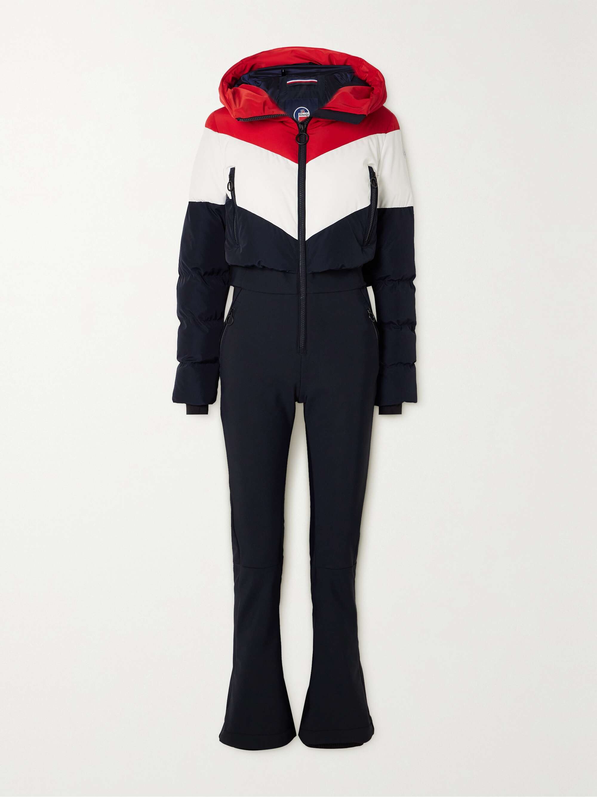 Kira softshell quilted color-block ski suit view