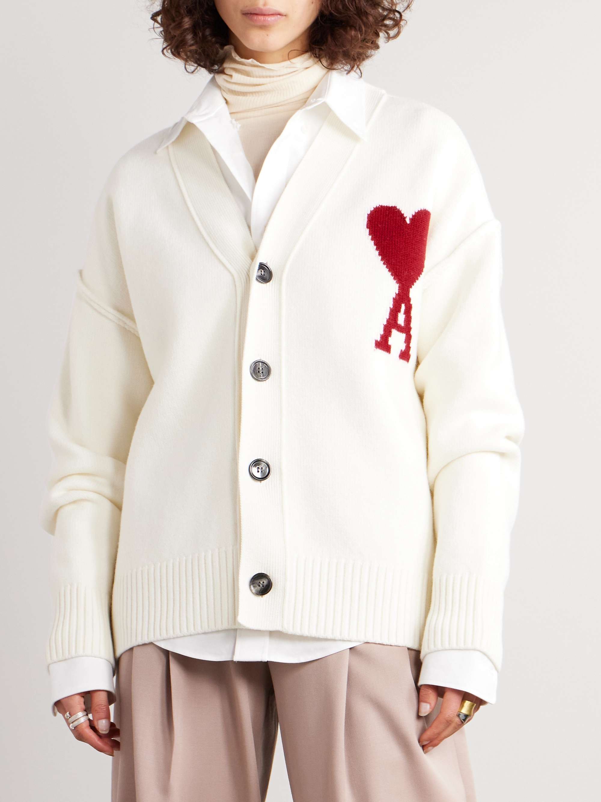 ADC intarsia merino wool cardigan view