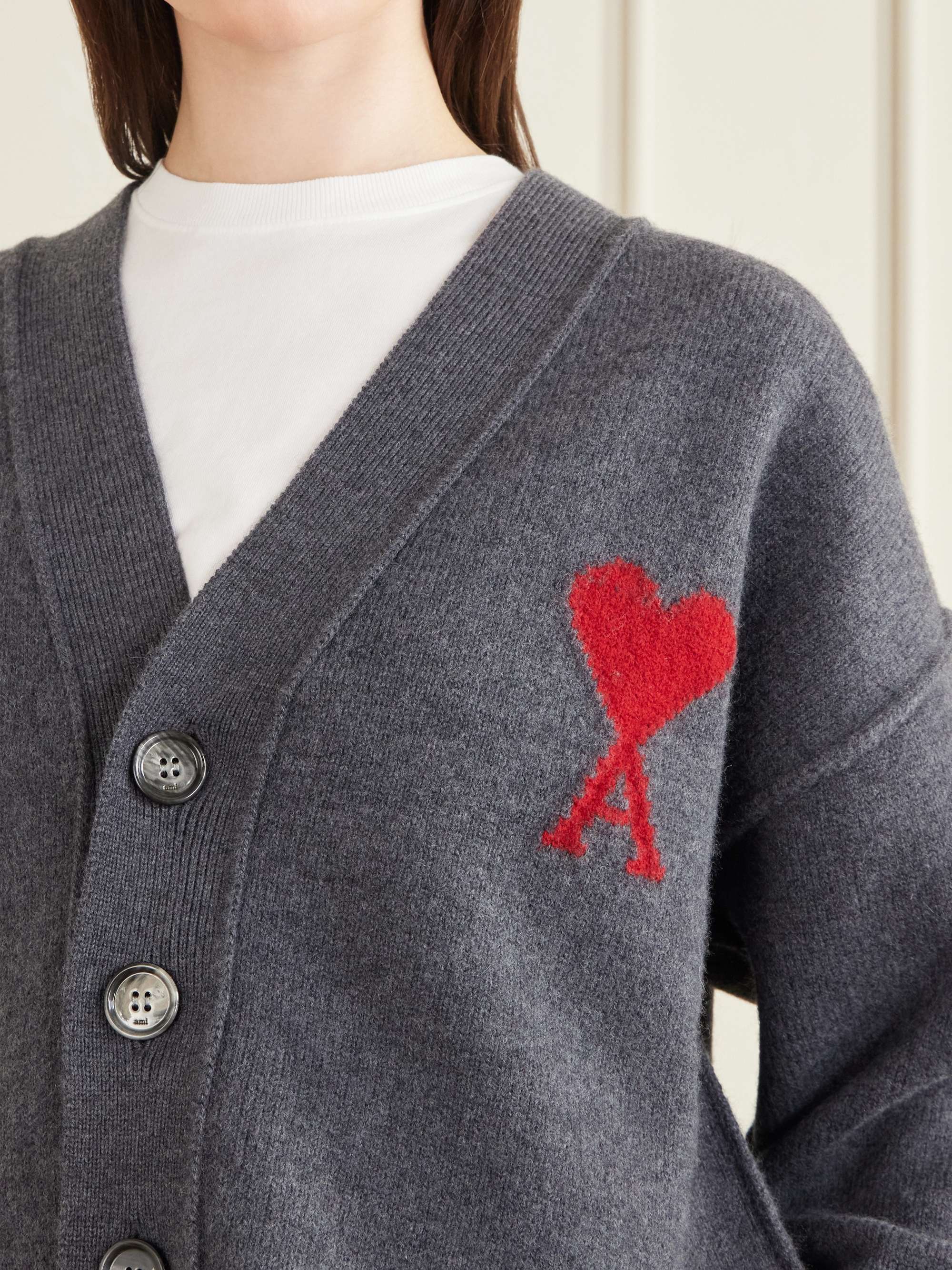 + NET SUSTAIN ADC intarsia wool cardigan view