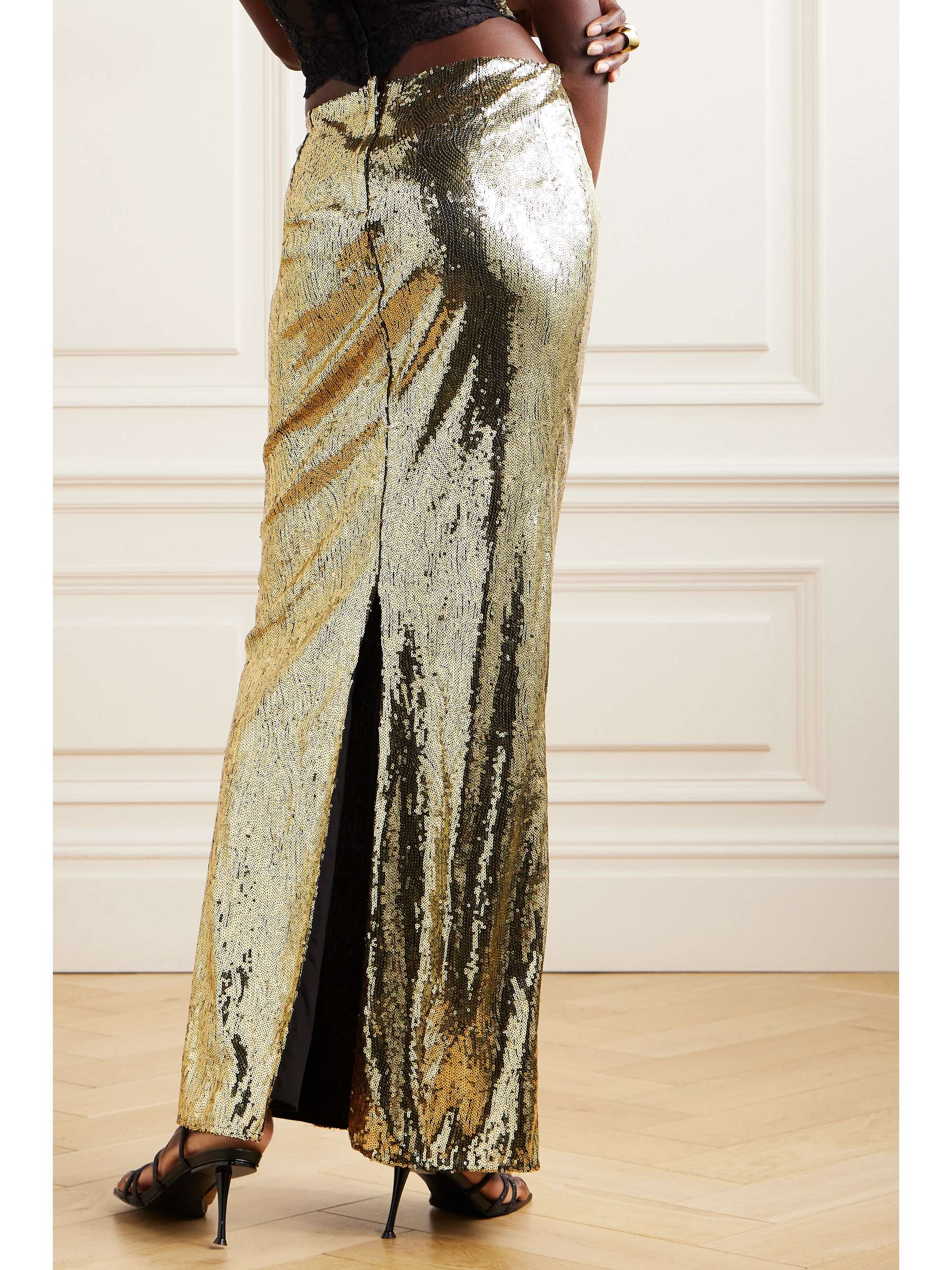 Sequined tulle maxi skirt view