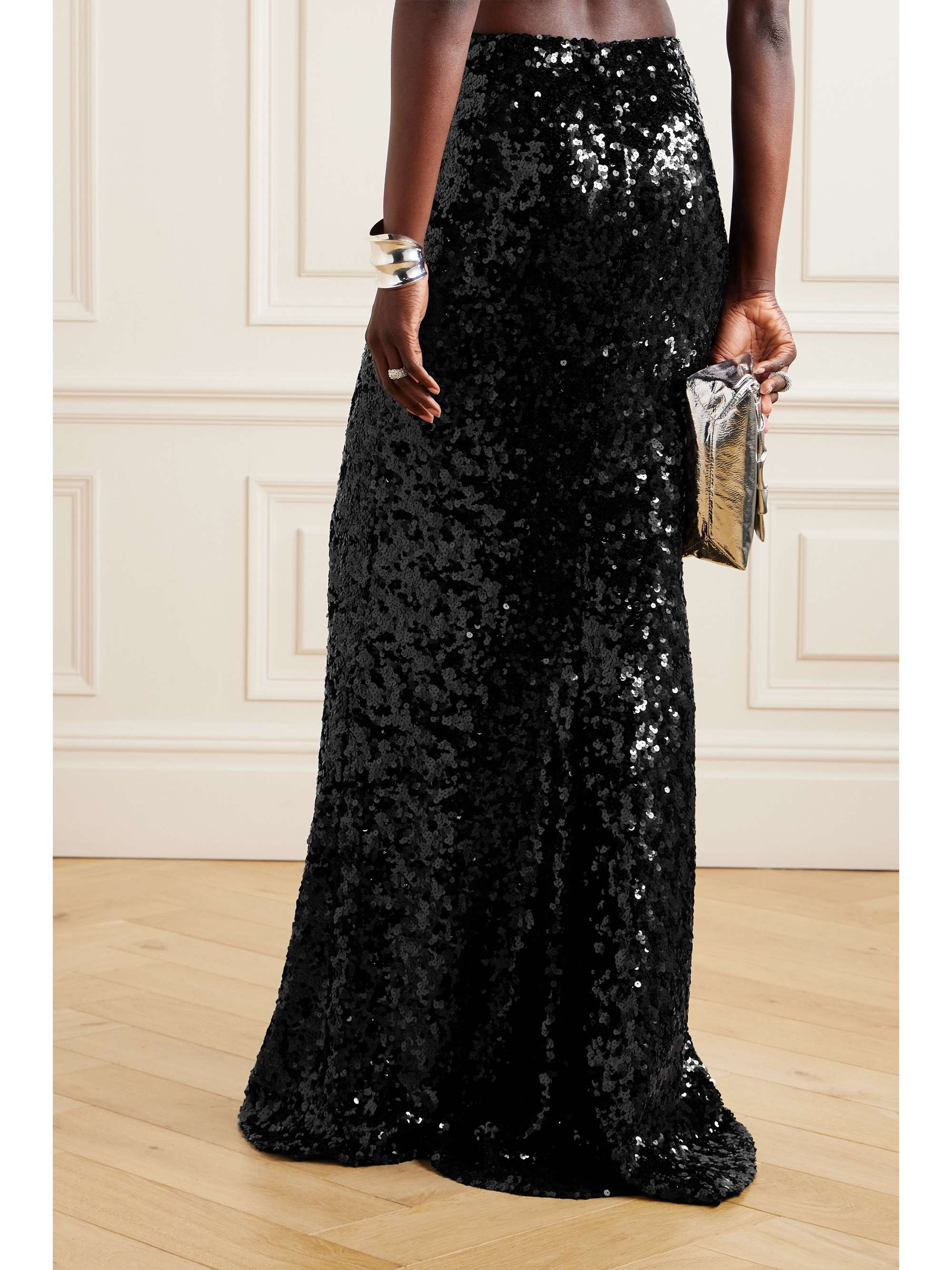 Sequined stretch-tulle maxi skirt view