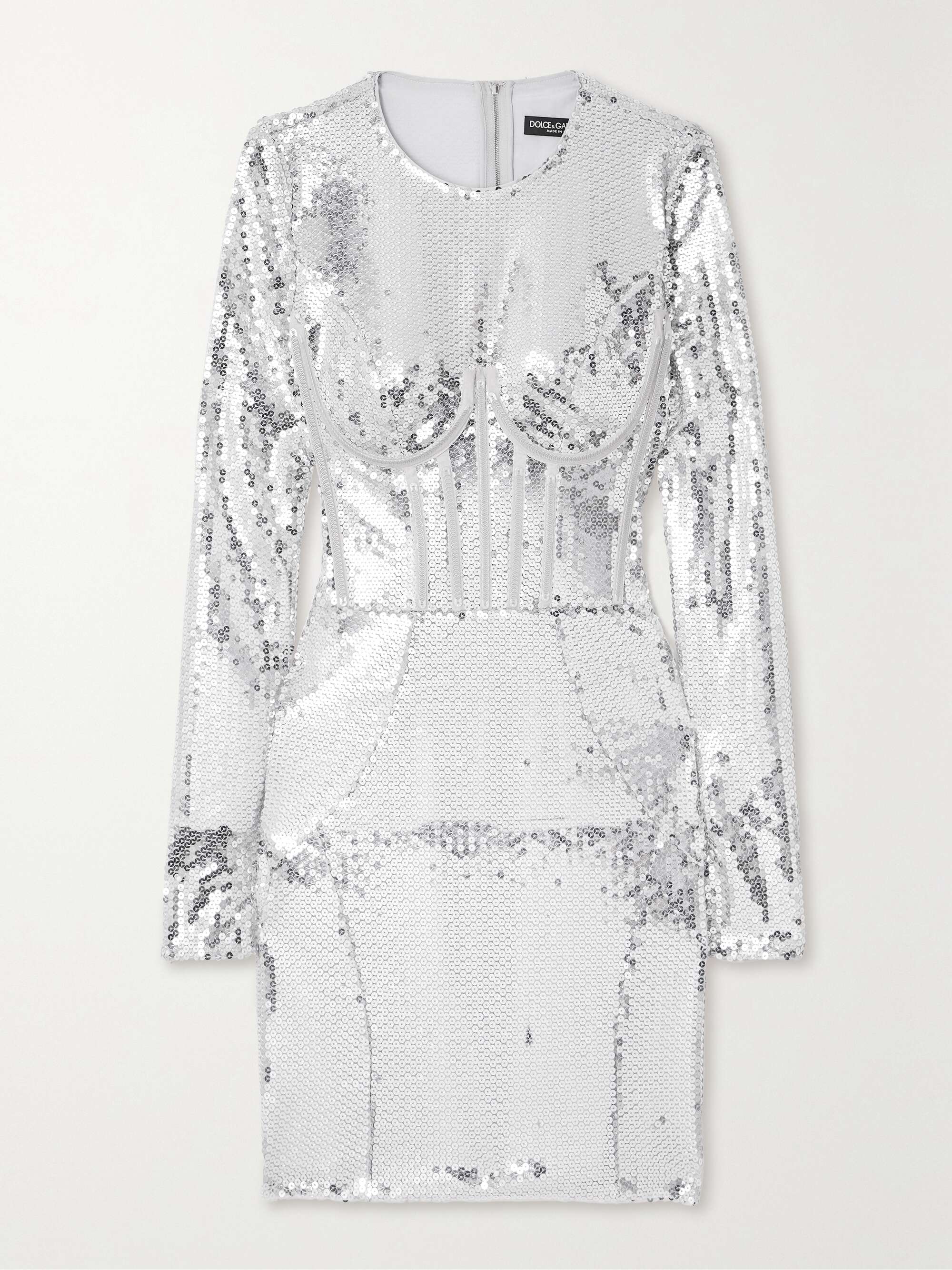 Sequined tulle mini dress view