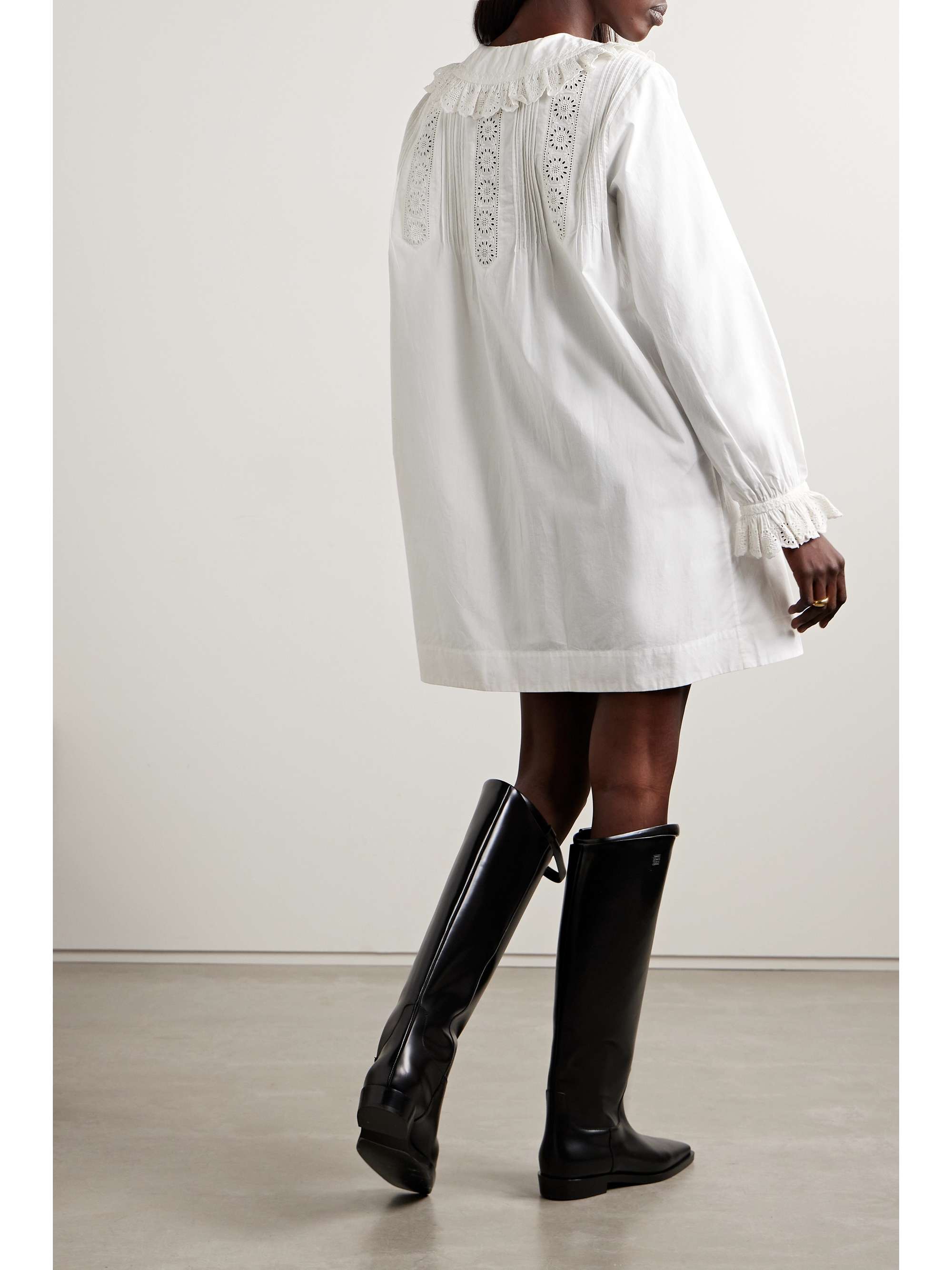 + NET SUSTAIN Nerona scalloped organic broderie anglaise cotton-poplin mini dress view