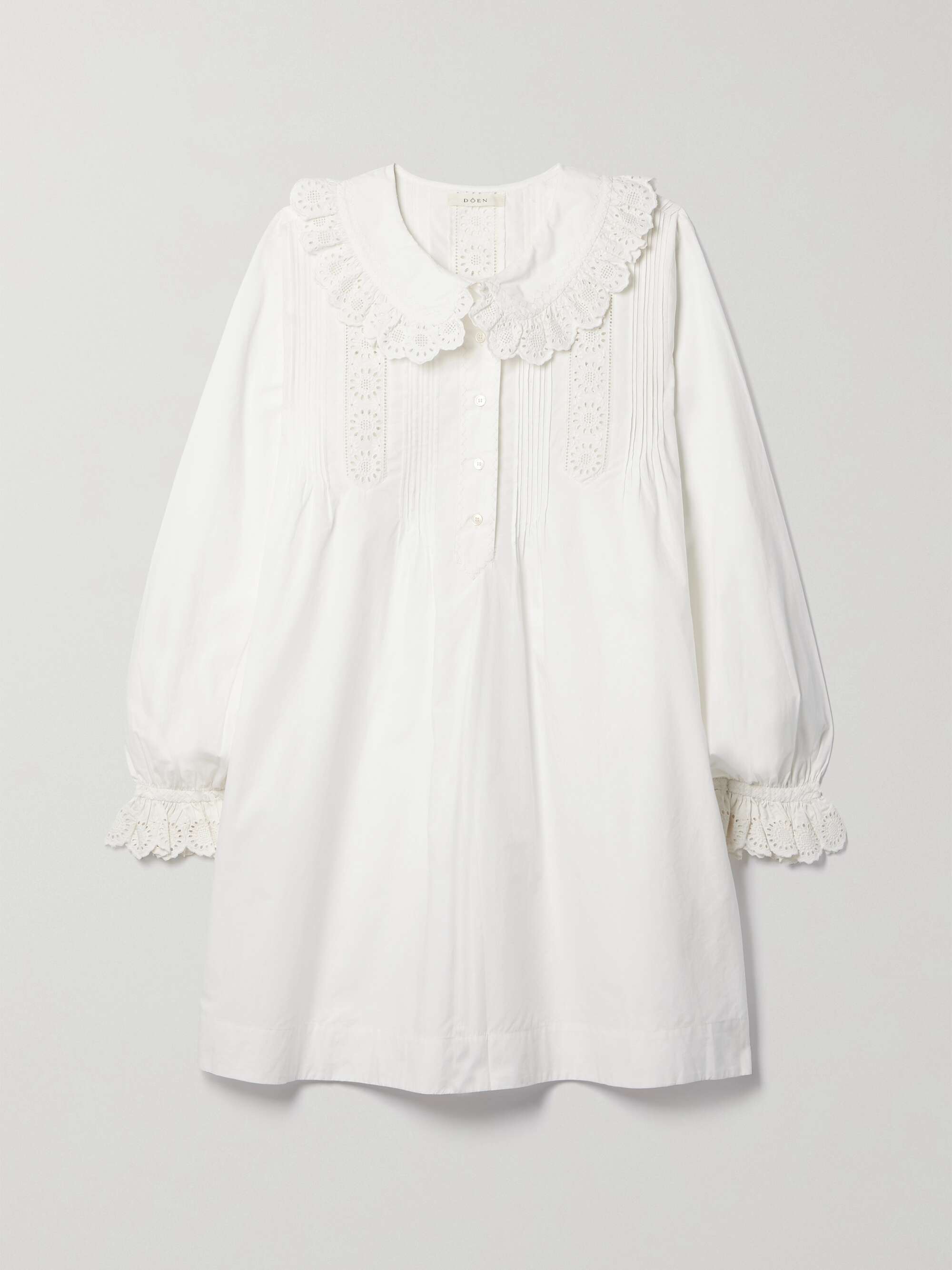 + NET SUSTAIN Nerona scalloped organic broderie anglaise cotton-poplin mini dress view