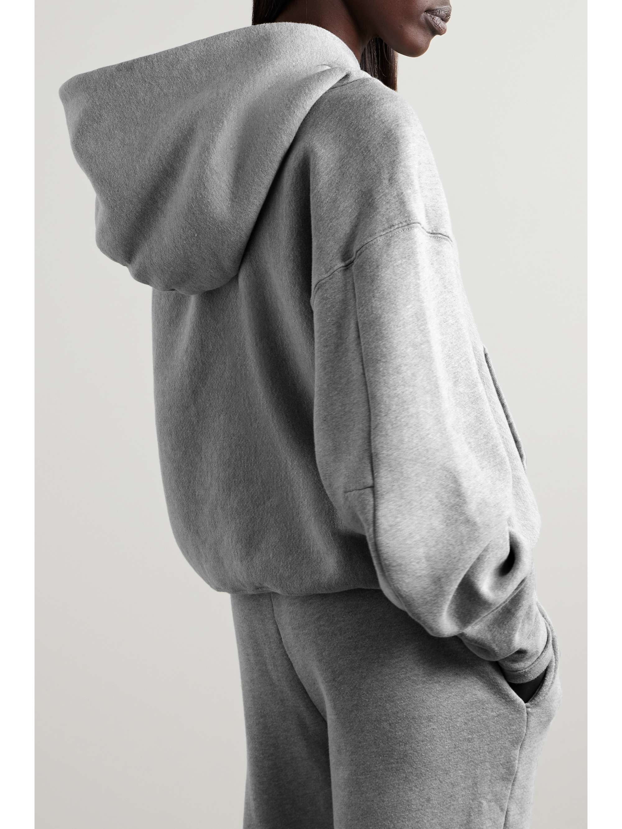 Cara cropped cotton-jersey hoodie view